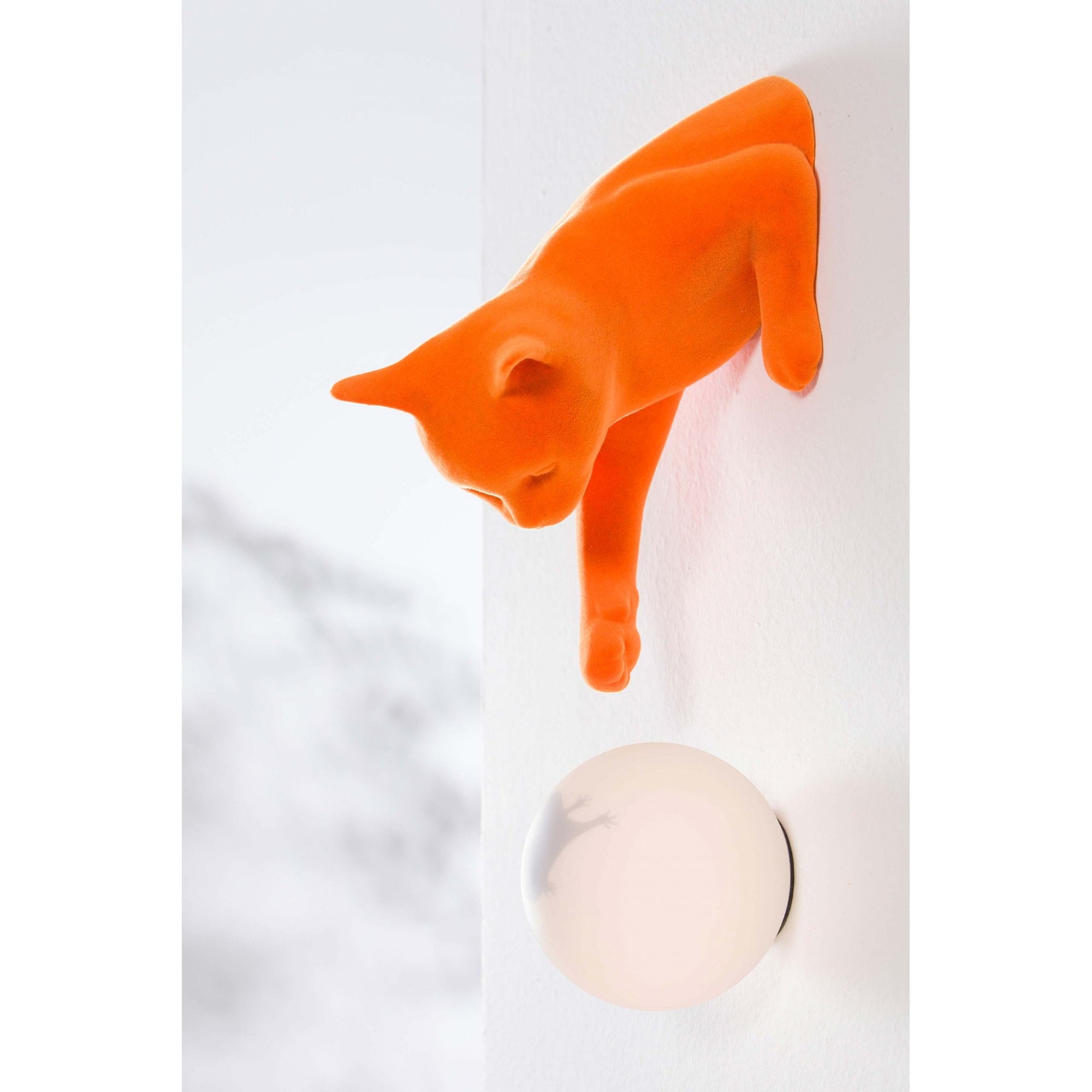 Karman Maoo Cat Wall Lamp - Orange Velvet