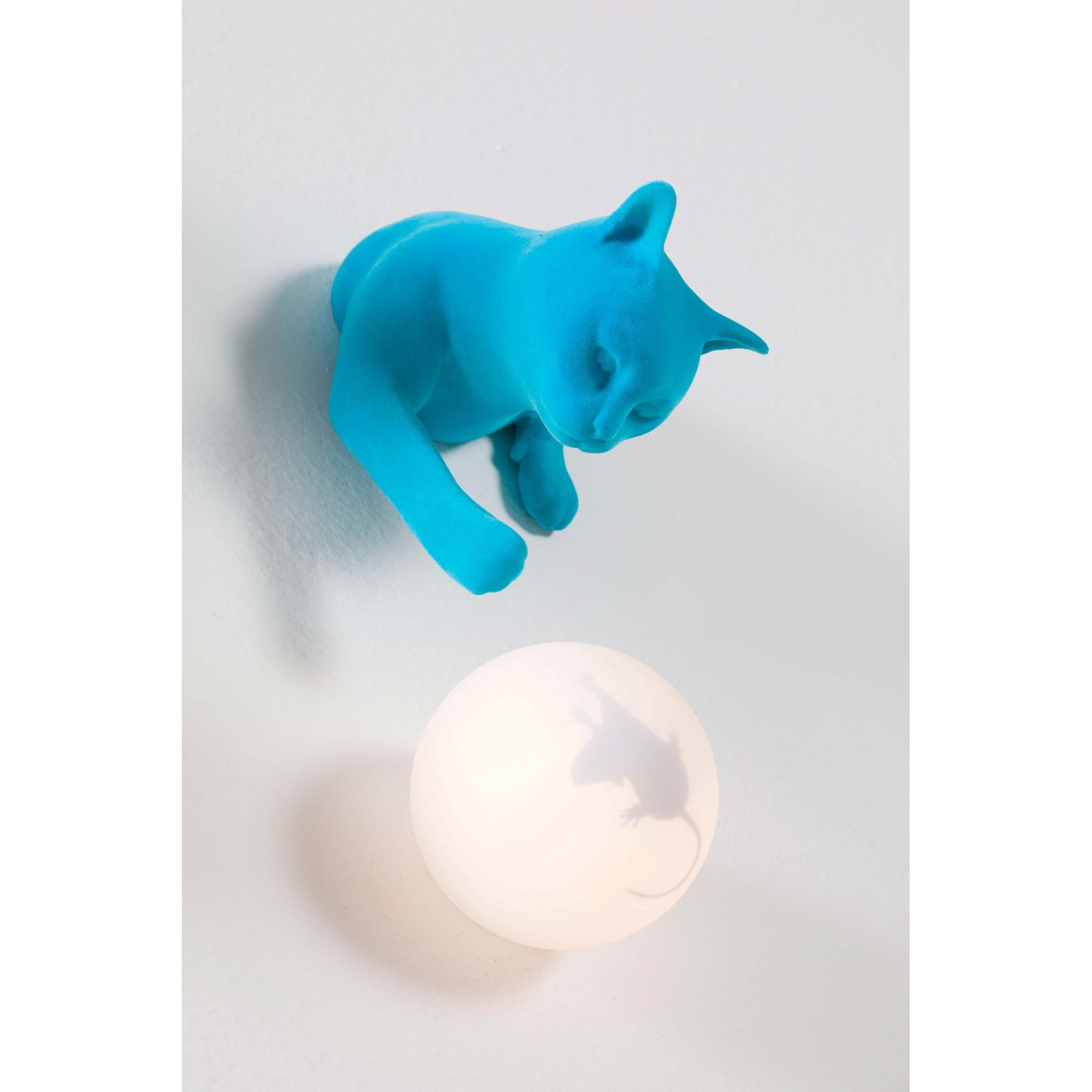 Karman Maoo Cat Wall Lamp - Light Blue Velvet