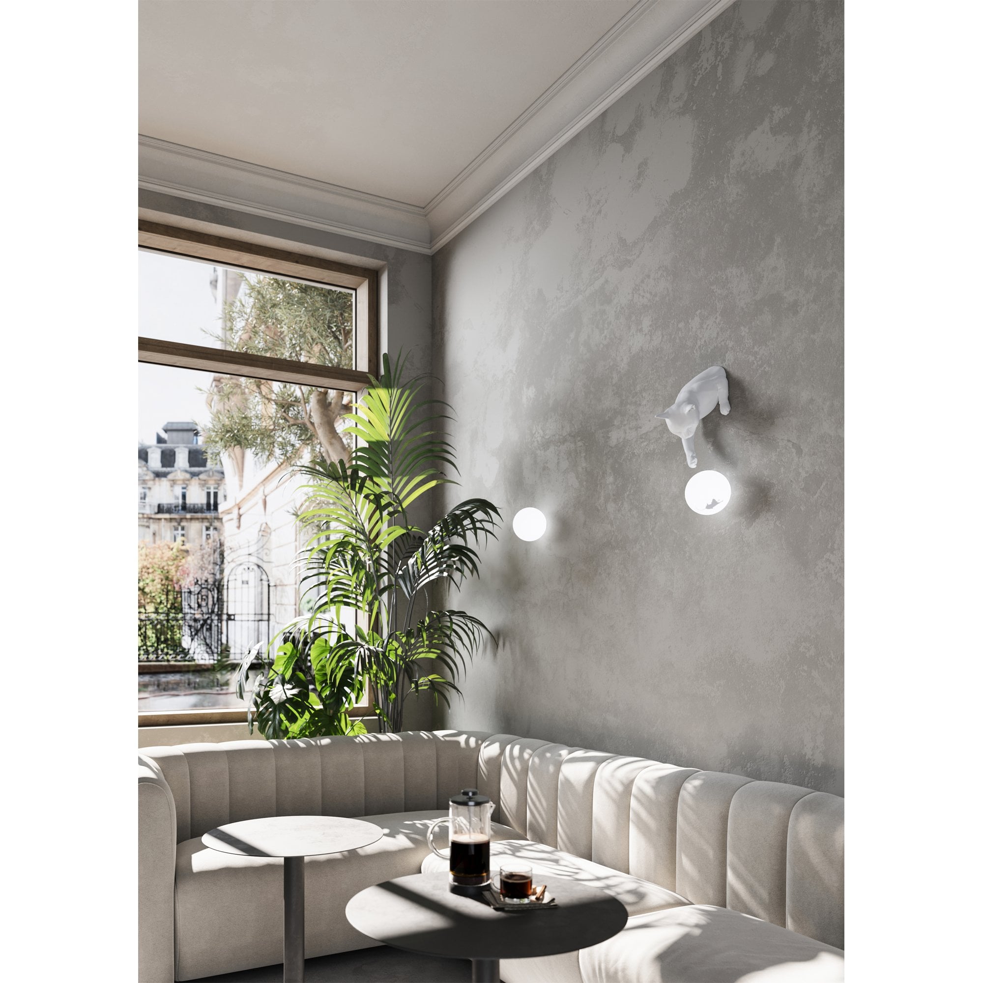 Karman Maoo Cat Sphere Wall Lamp - Frosted Glass - Sphere Only