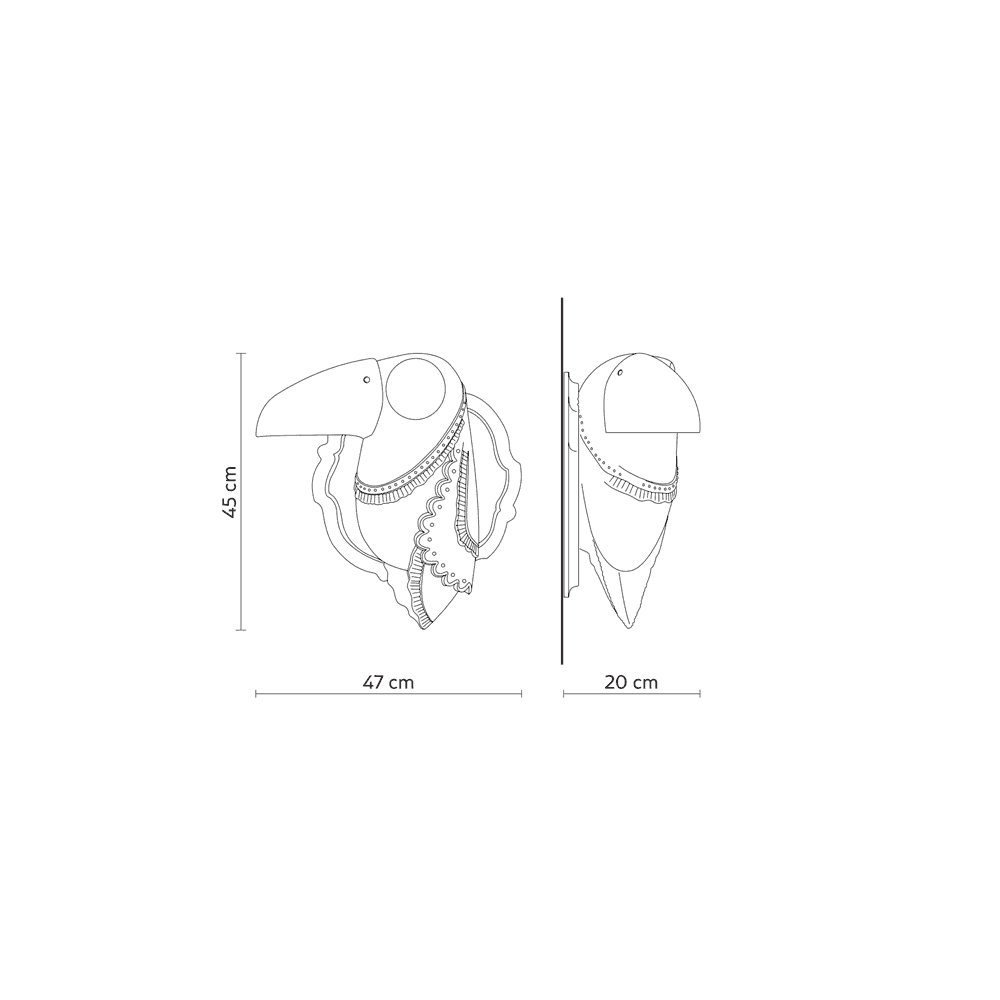 Karman Cubano Toucan Wall Lamp - White