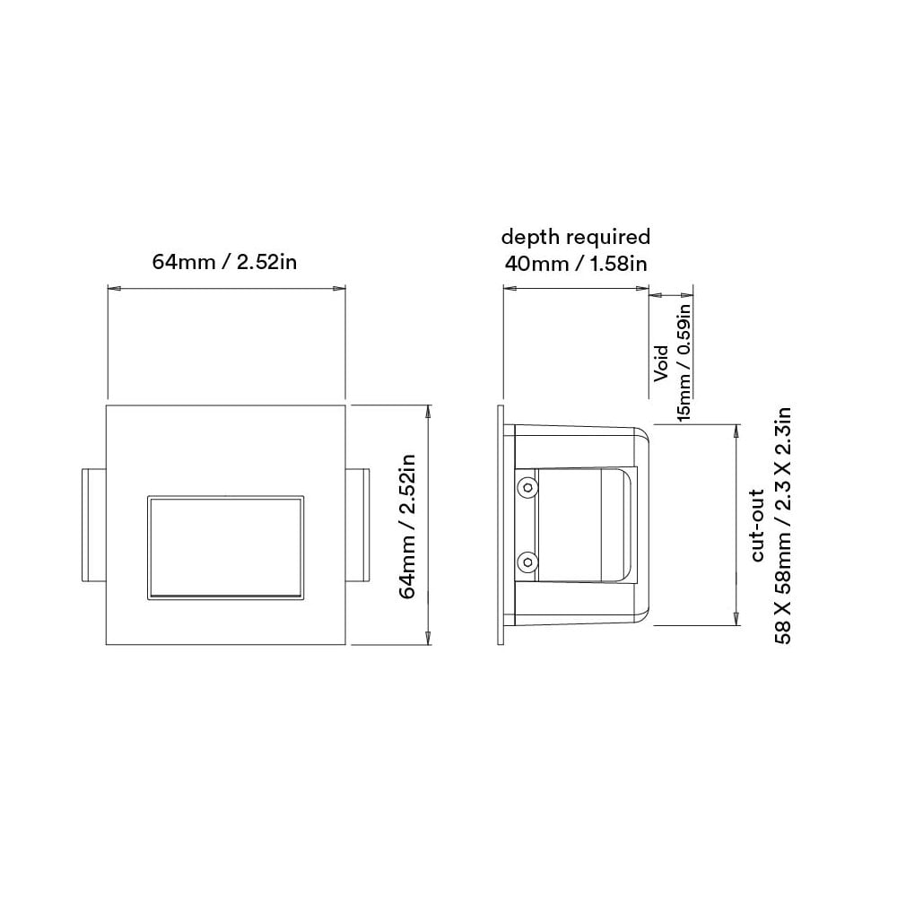 Orluna Vio Square Fixed Floor Washer - Ideal for Stairs & Walls