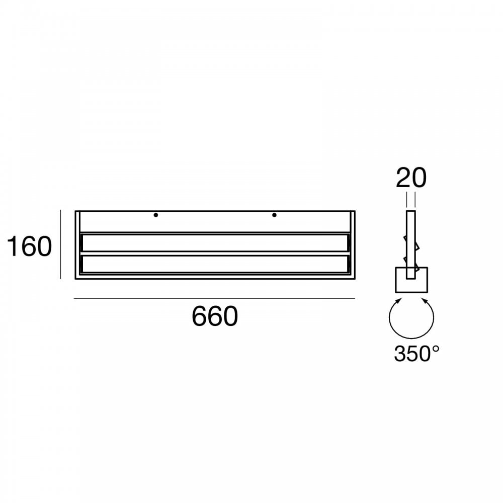 Stilnovo Tablet 66cm Large Double Wall Light - Matt White