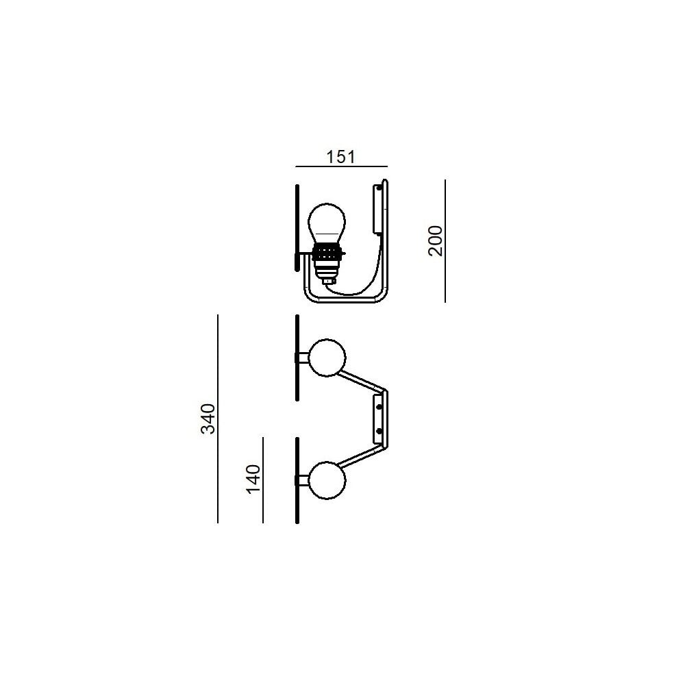 Stilnovo Bugia 2 Light Wall Light - Black