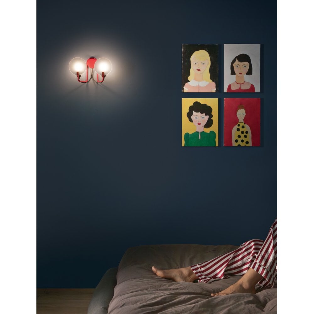 Stilnovo Bugia 2 Light Wall Light - Red