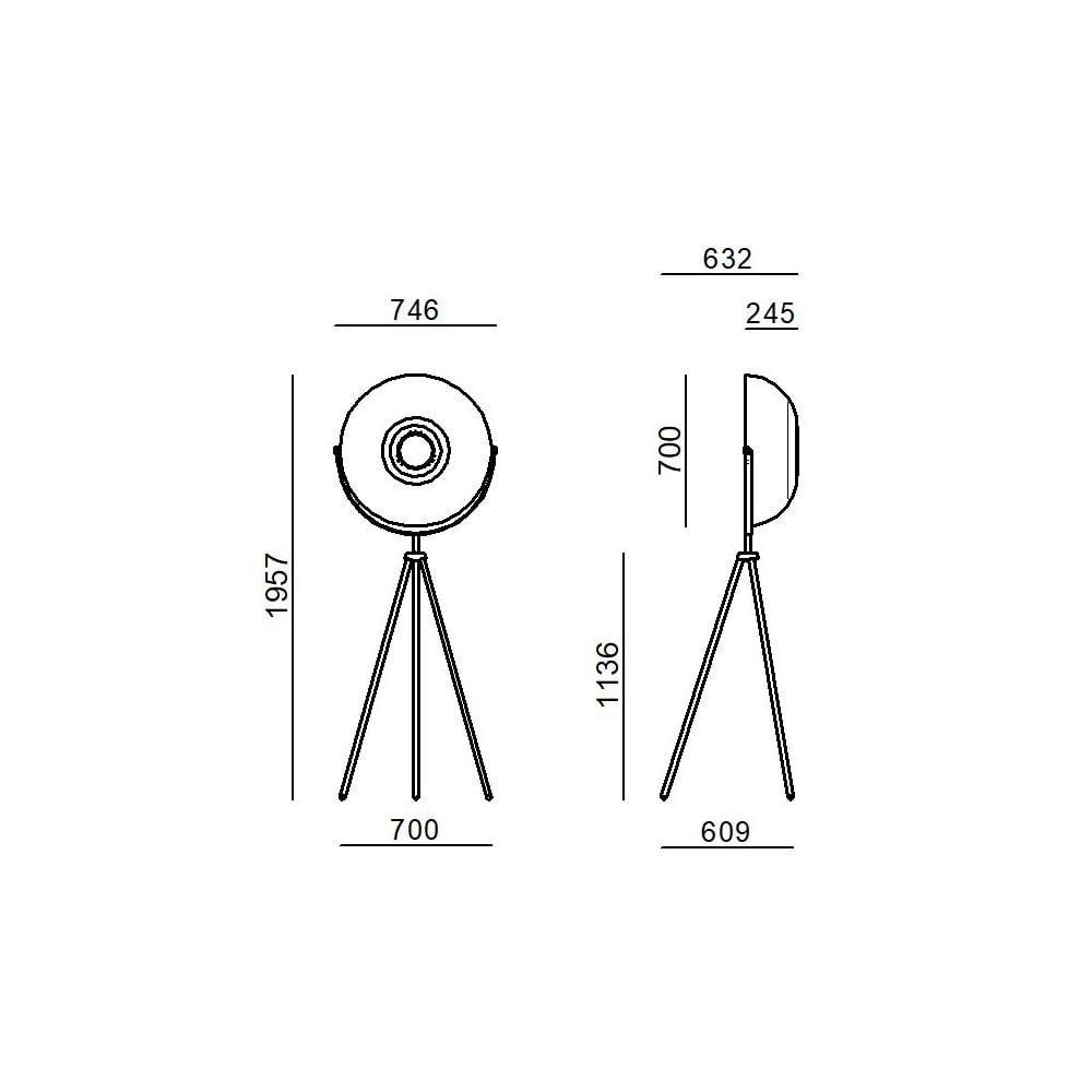 Stilnovo Demi Moon Transformative Optic Floor Lamp - Matt White