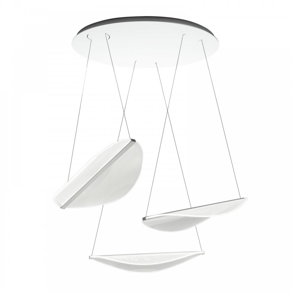 Stilnovo Diphy 3 Light Transformative Optic Pendant Chandelier - Matt White