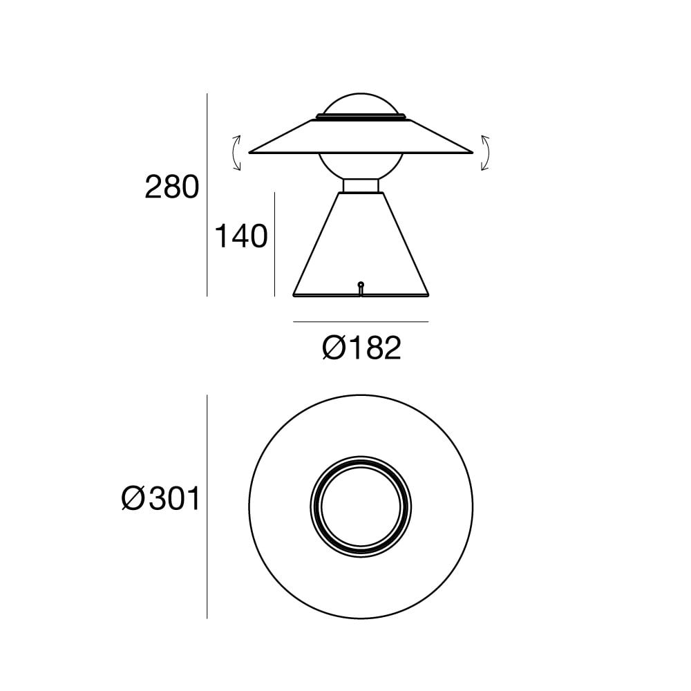 Stilnovo Fante Table Lamp - Brick Red & Matt White