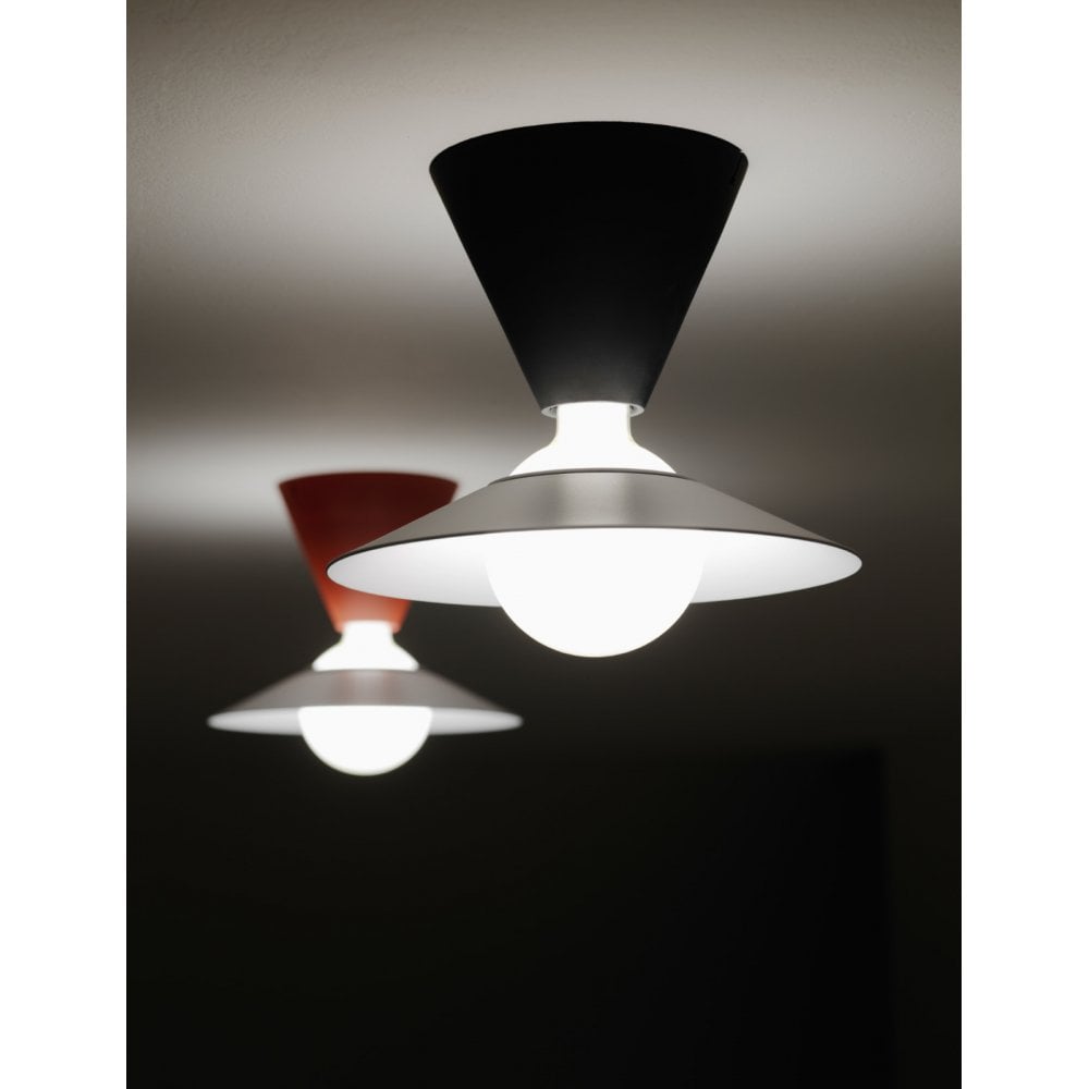 Stilnovo Fante Flush Light - Brick Red & Matt White