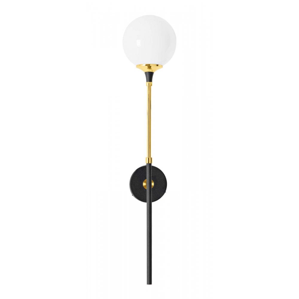 Stilnovo Galassia 1 Light Wall Light - Gold & White Glass
