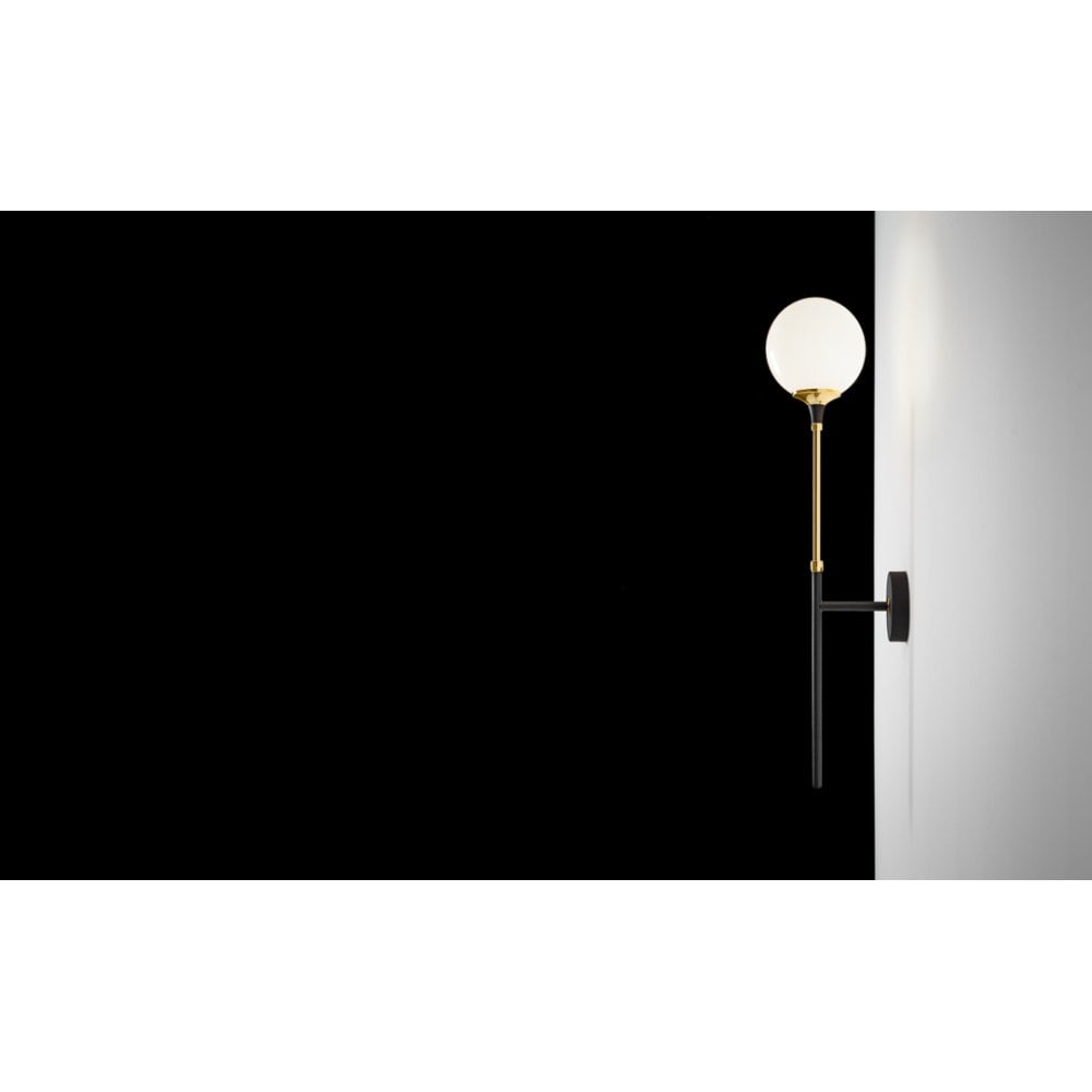 Stilnovo Galassia 1 Light Wall Light - Gold & White Glass