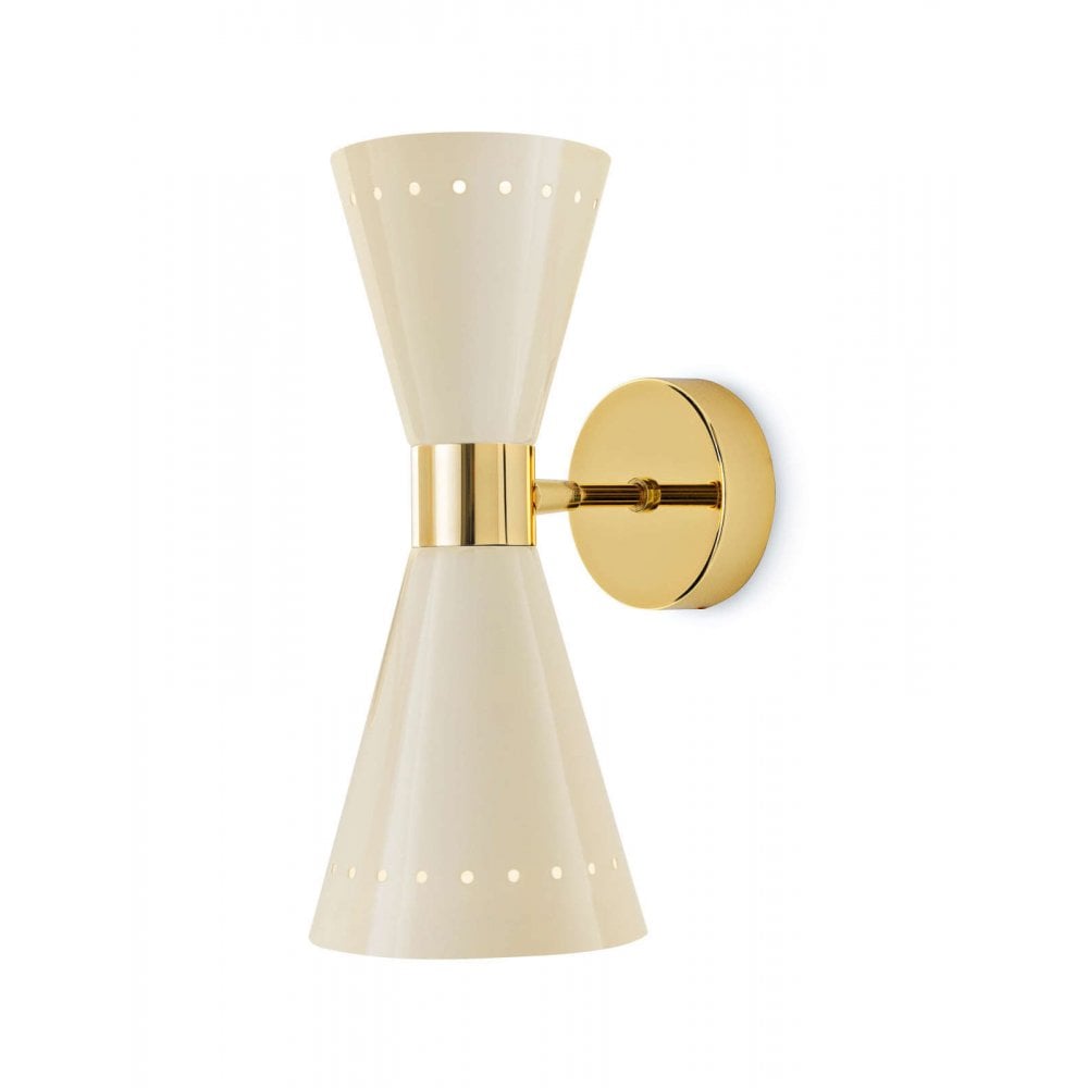 Stilnovo Megafono 1 Arm Wall Light - Gold & Ivory