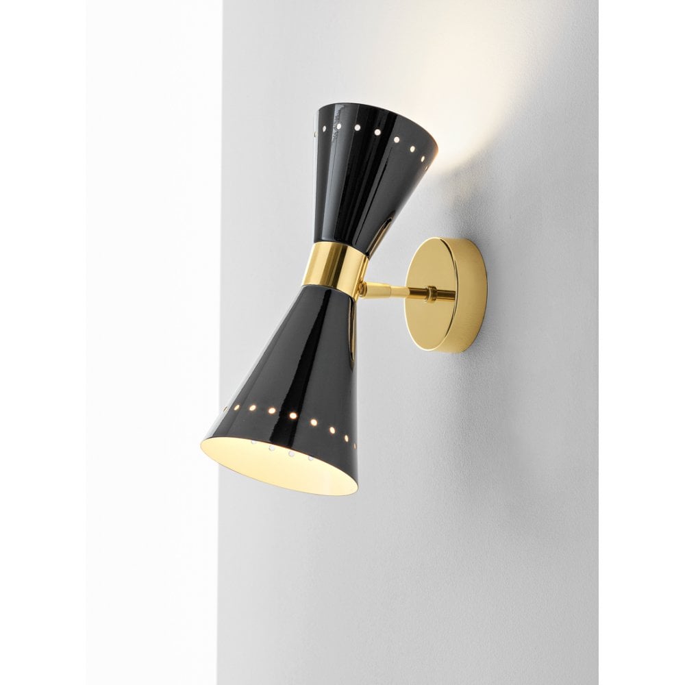 Stilnovo Megafono 1 Arm Wall Light - Gold & Black