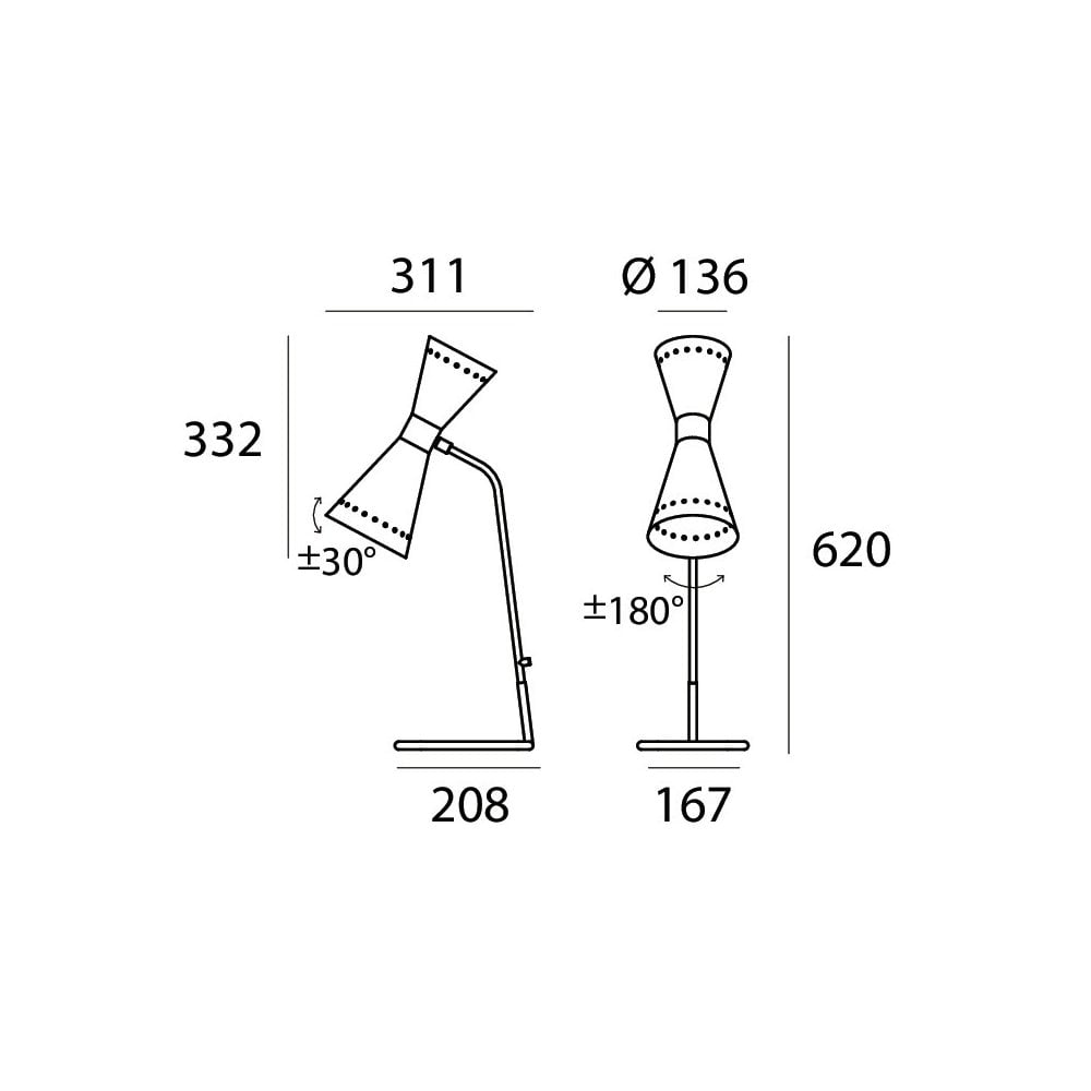Stilnovo Megafono Table Lamp - Gold & Ivory