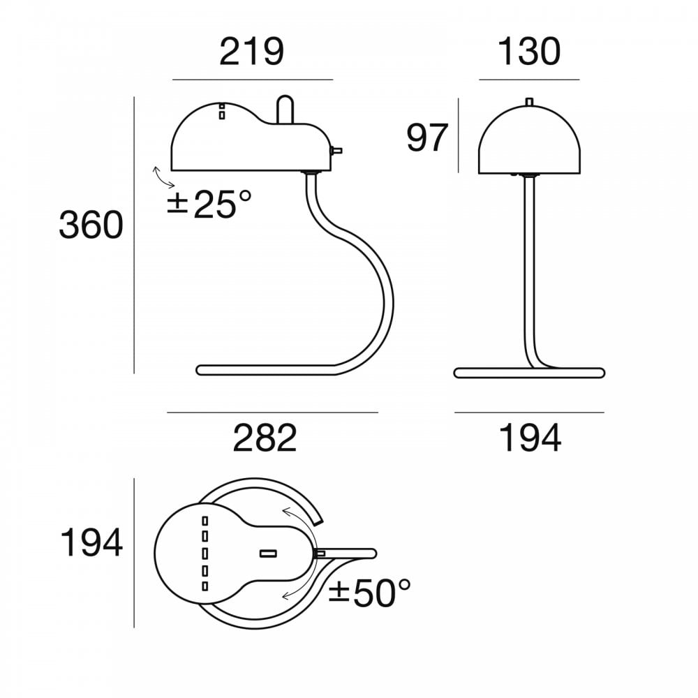 Stilnovo Minitopo Table Lamp - Black & Gold