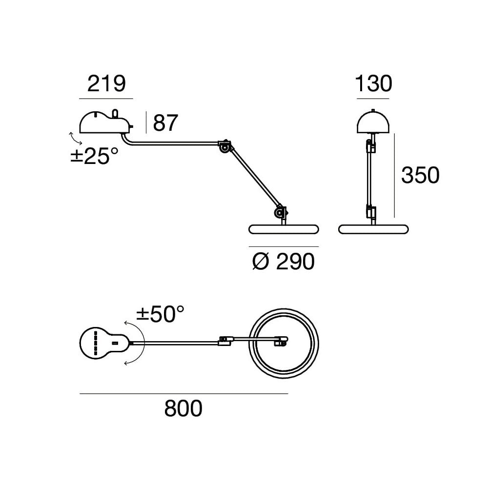 Stilnovo Topo Table Lamp with Base - White
