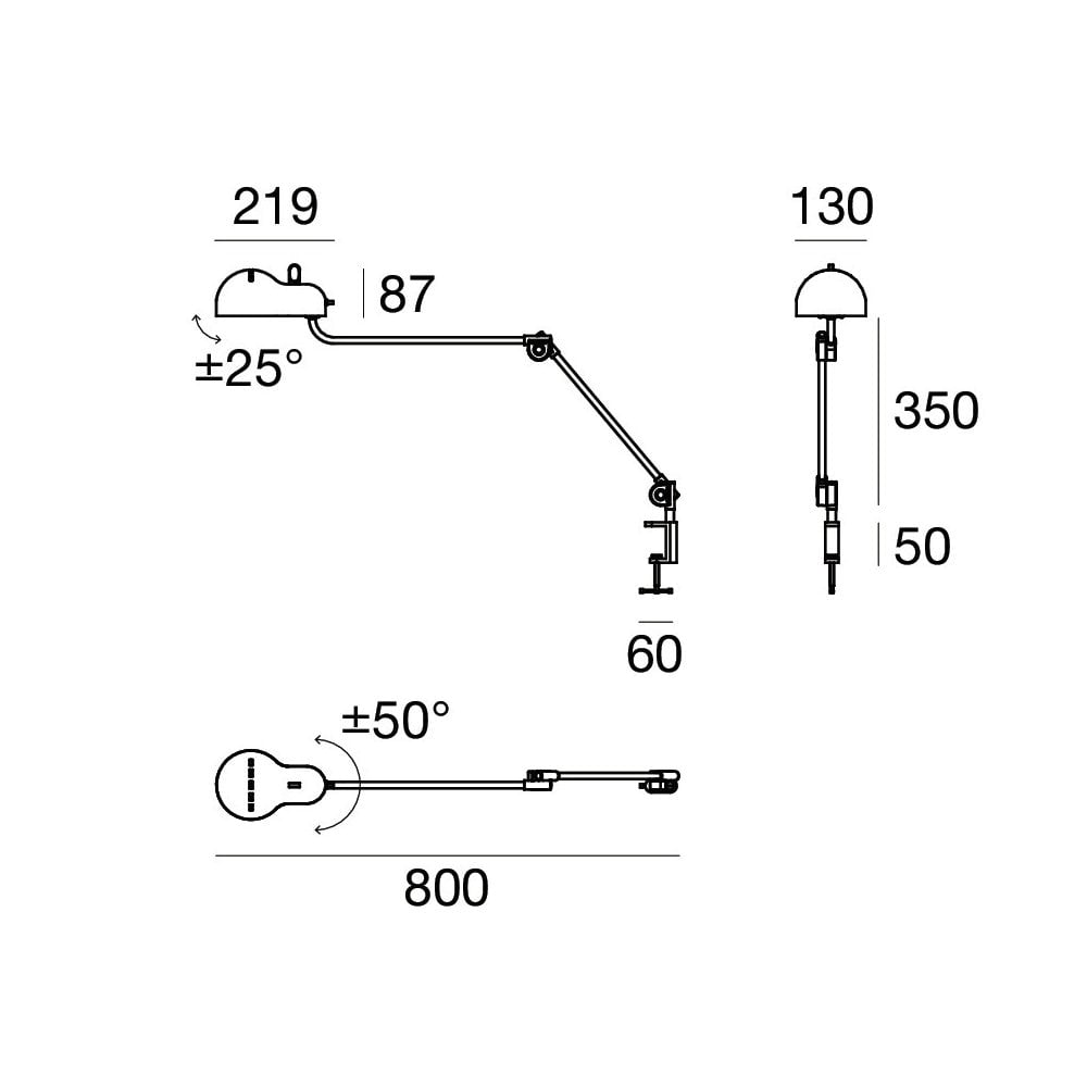 Stilnovo Topo Clamp Table Lamp - Black