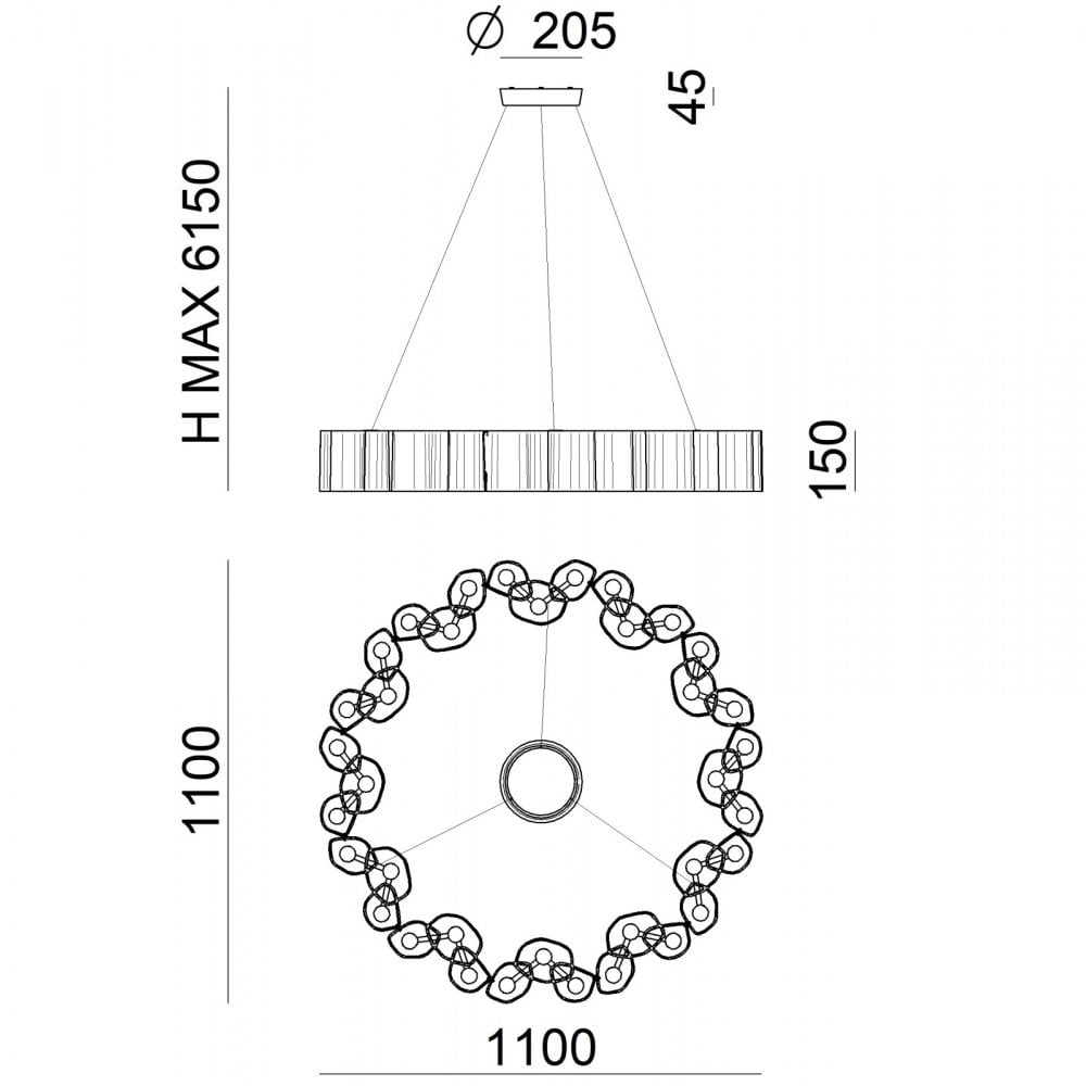 Stilnovo Honey 110cm Large Pendant - Matt White