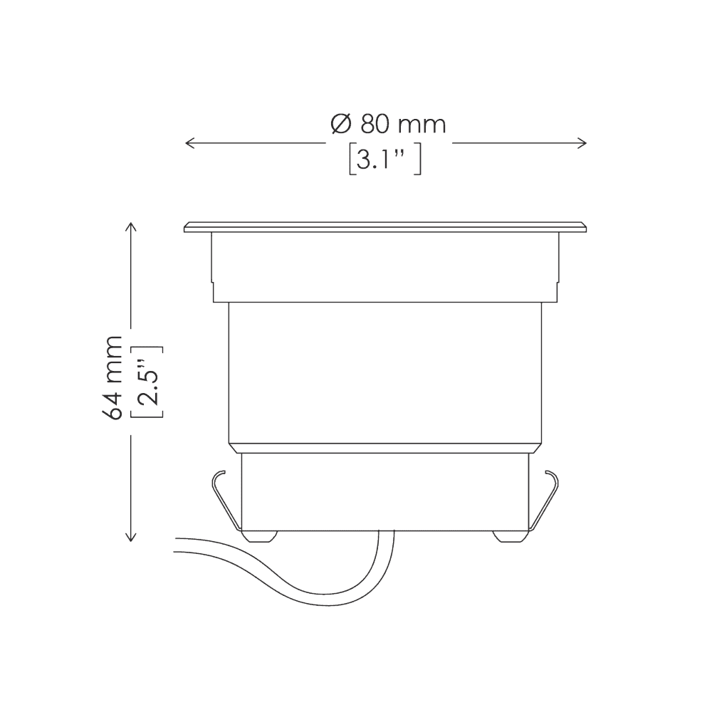 Griven Moon Recessed 7W 840lm Ground Light - Standard Frame - Stainless Steel - Low Voltage
