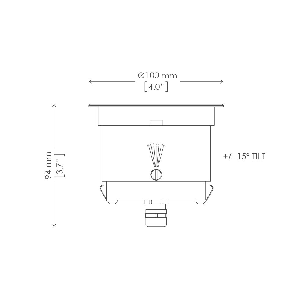 Griven Moon Recessed 8W 960lm Adjustable Ground Light - Standard Frame - Stainless Steel - Low Voltage