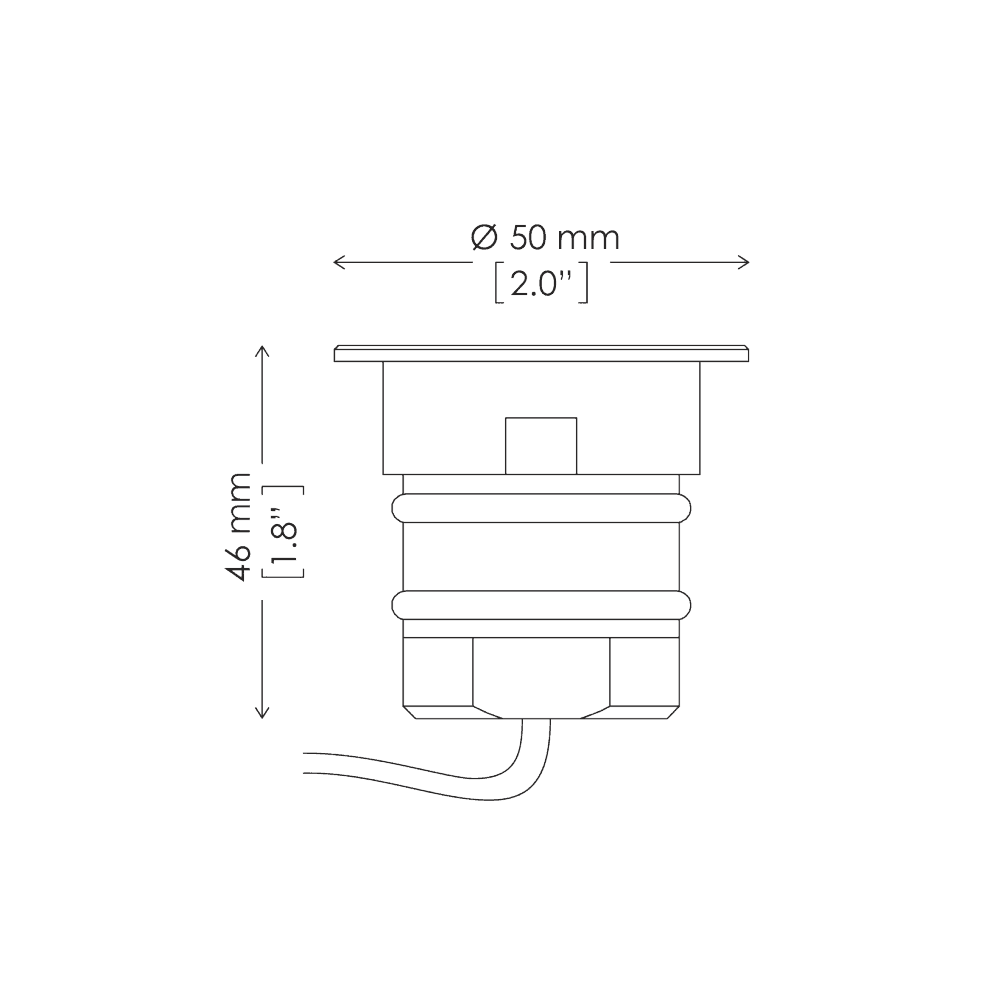 Griven Half Moon Recessed 2.5W 227lm Ground Light - Standard Frame - Stainless Steel - Low Voltage