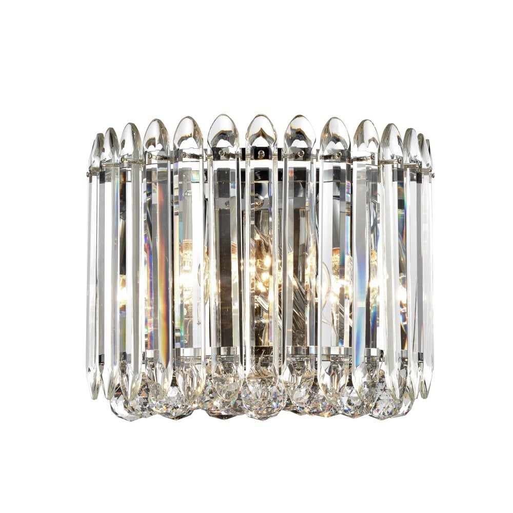 Franklite Diva 3 Light Wall Light - Chrome & Crystal Glass