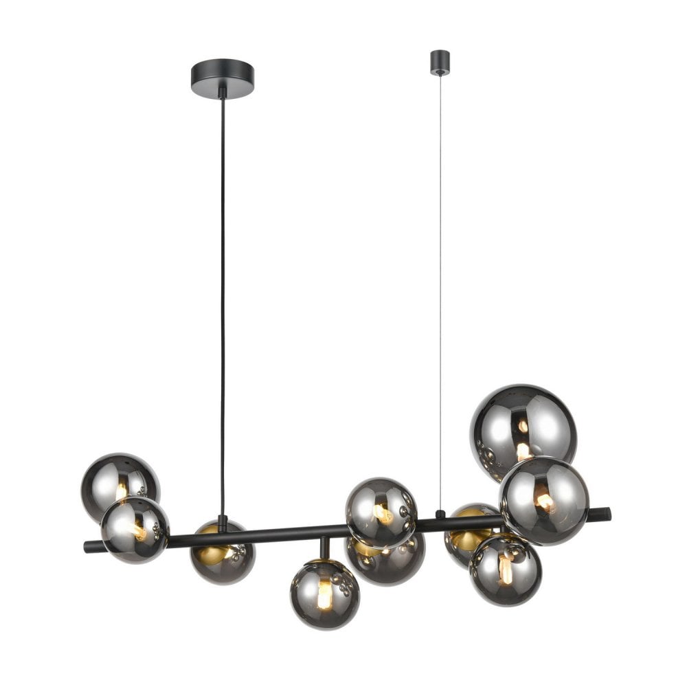 Franklite Atmosphere 10 Light Pendant - Matt Black & Brushed Brass