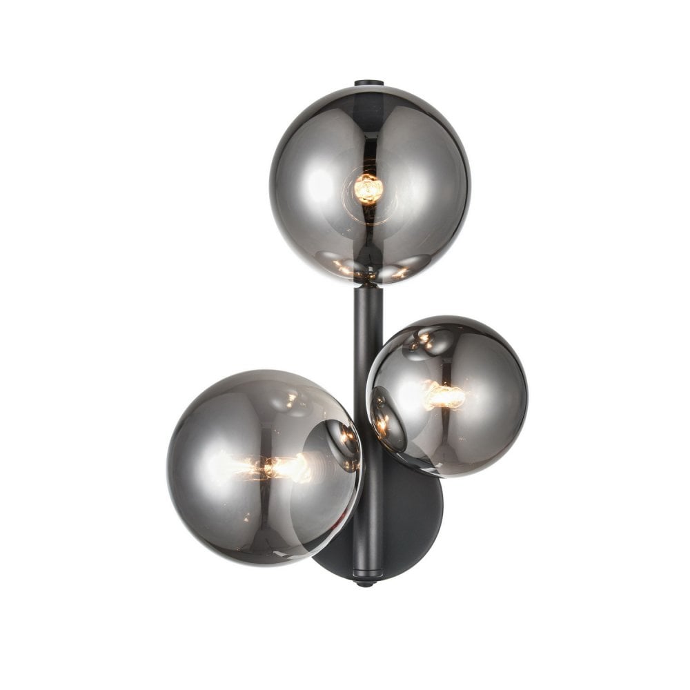 Franklite Atmosphere 3 Light Wall Bracket Light - Matt Black & Brushed Brass