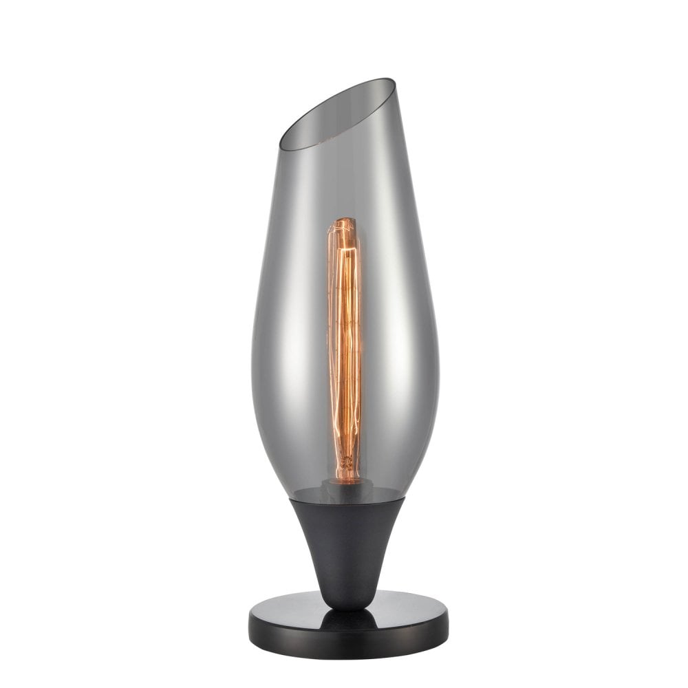 Franklite Taper Table Lamp - Smoked Glass