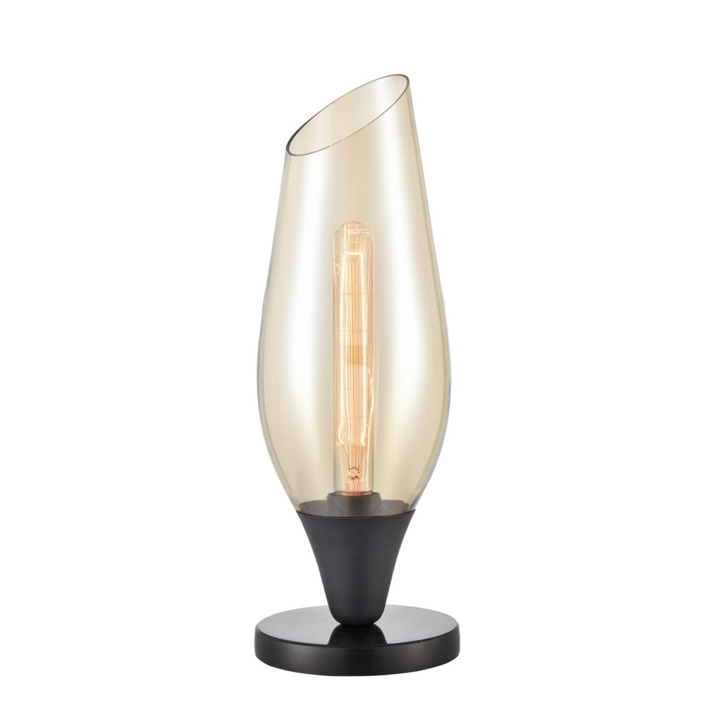 Franklite Taper Table Lamp - Amber Glass