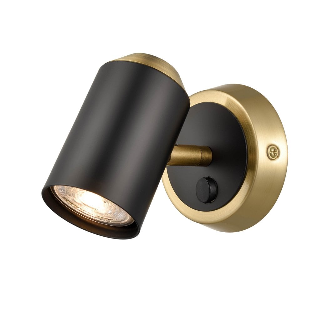 Franklite Hollywood 1 Light Spot - Matt Black & Brushed Brass