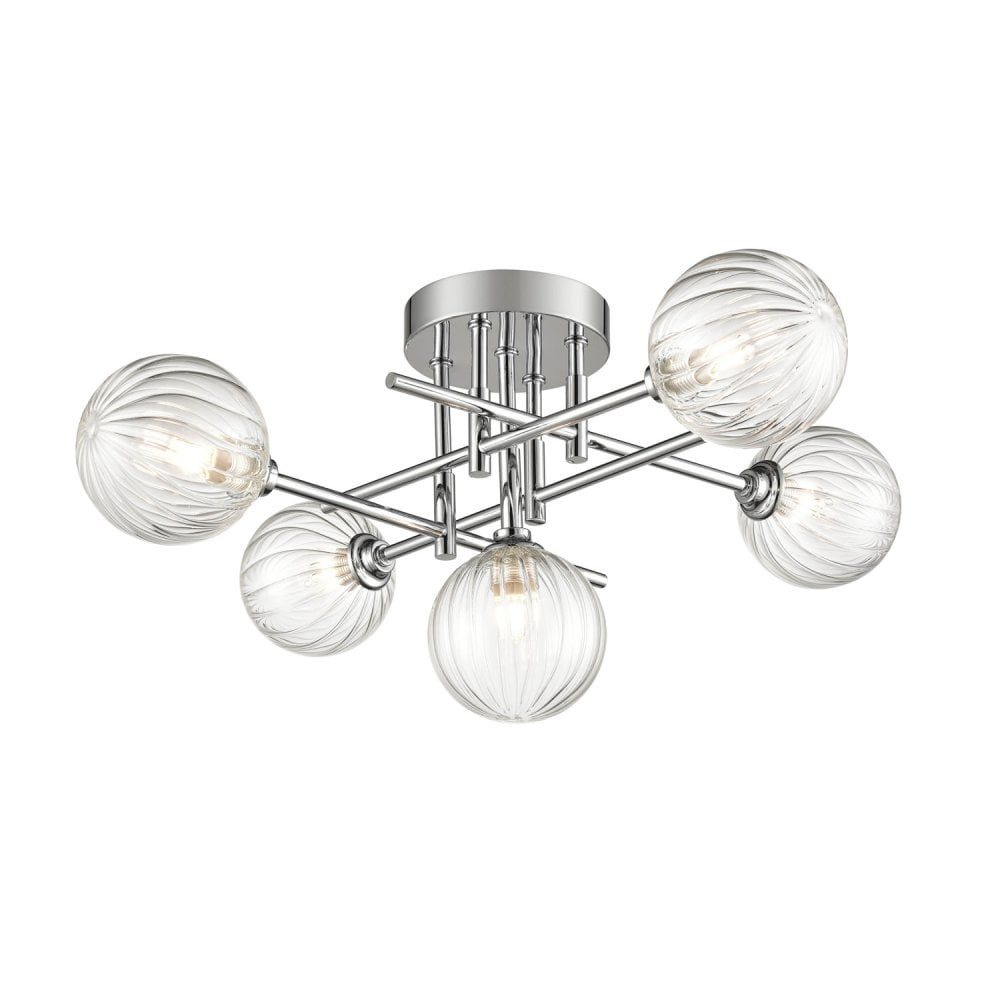 Franklite Abstraction 5 Light Fitting Flush - Chrome