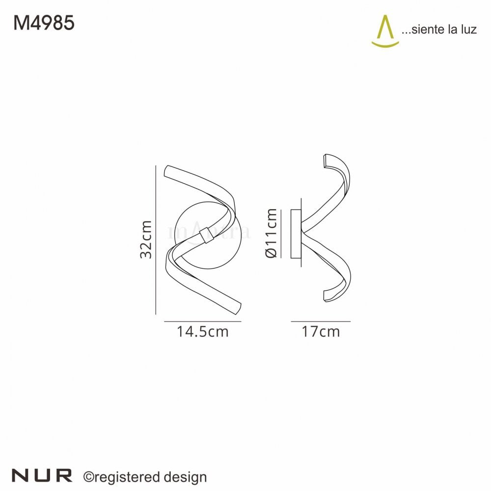 Mantra Nur Wall Lamp - Silver/Polished Chrome