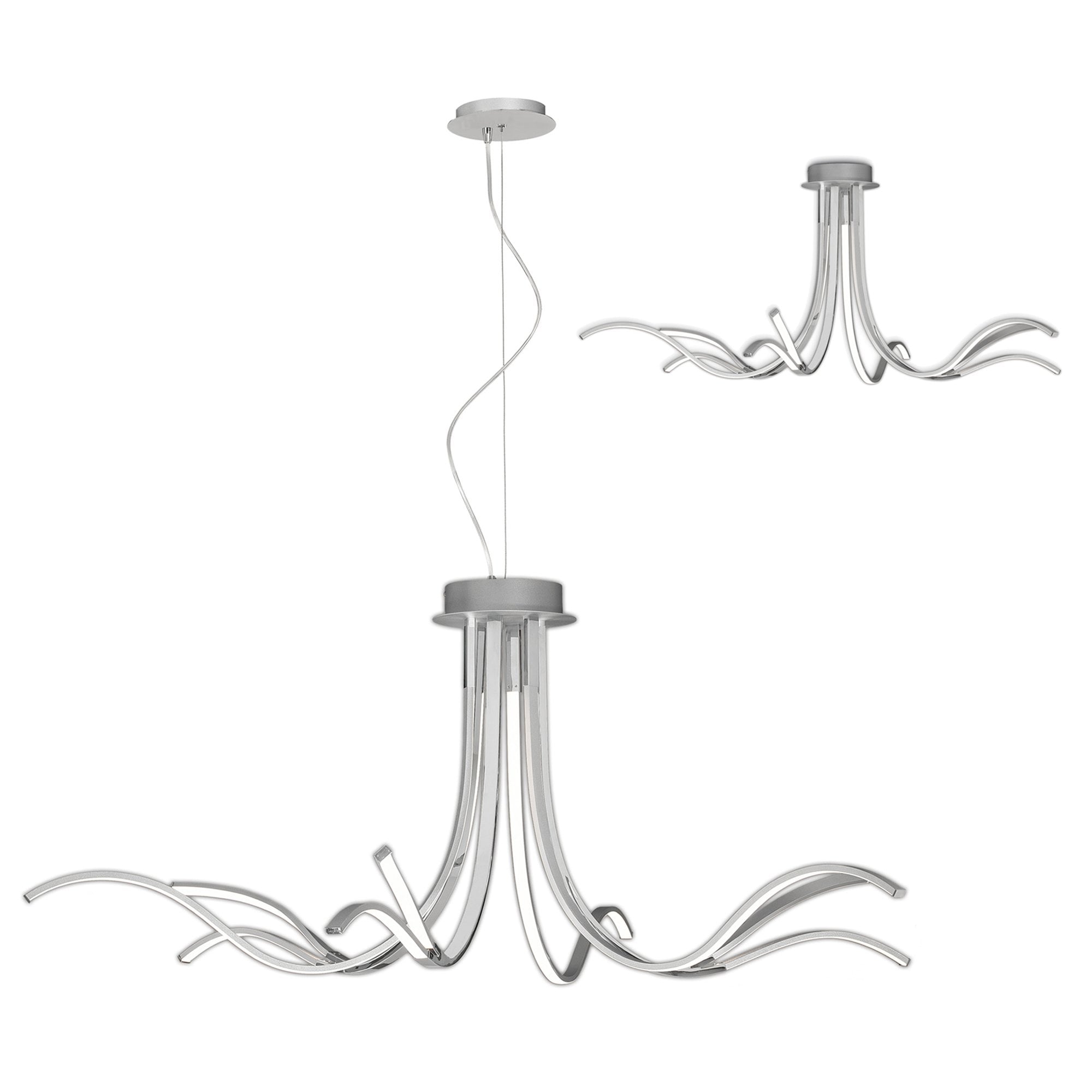 Mantra Corinto Pendant/Semi Flush - Silver Chrome