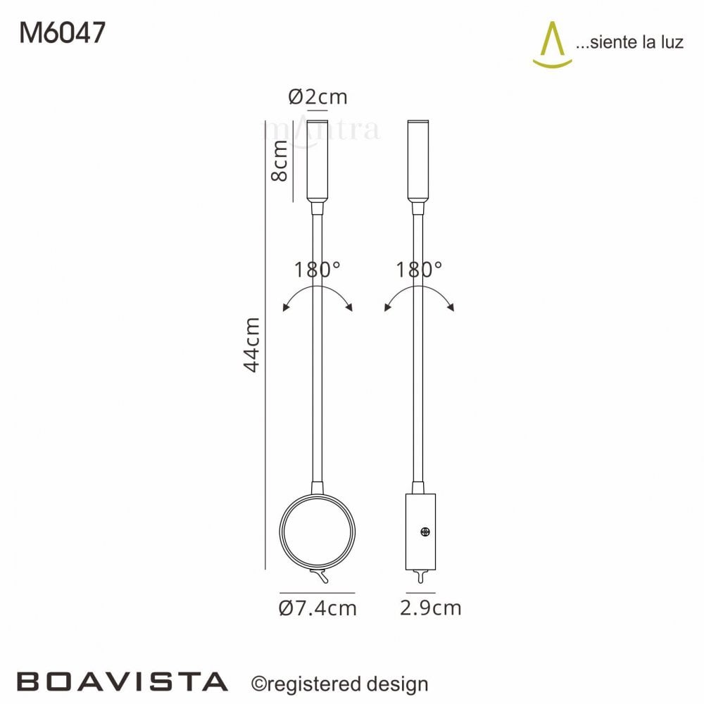 Mantra Boavista Wall Lamp - Matt Black