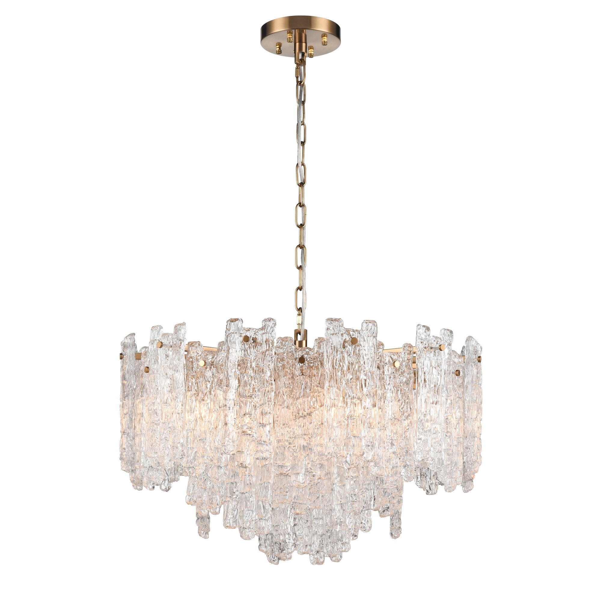 Franklite Icicle 10 Light Pendant - Aged Brass