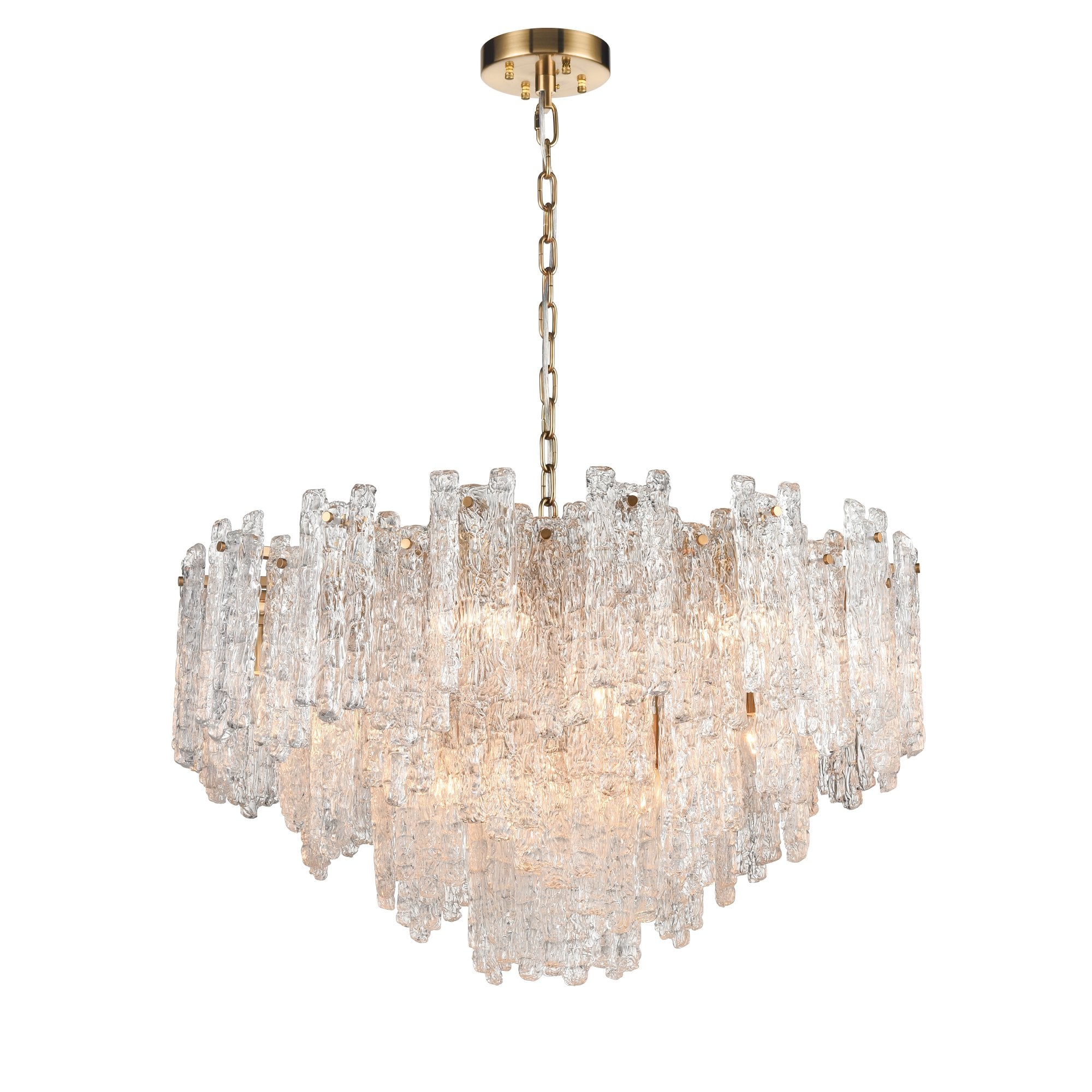 Franklite Icicle 16 Light Pendant - Aged Brass