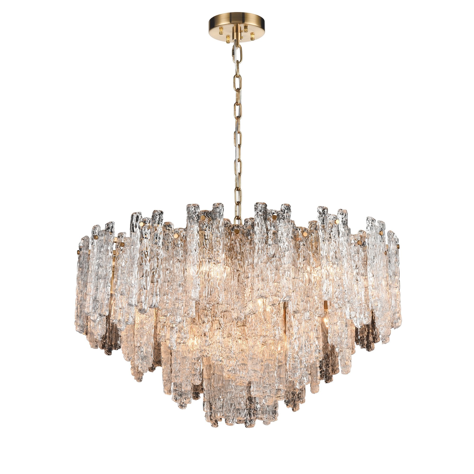 Franklite Icicle 16 Light Pendant - Aged Brass