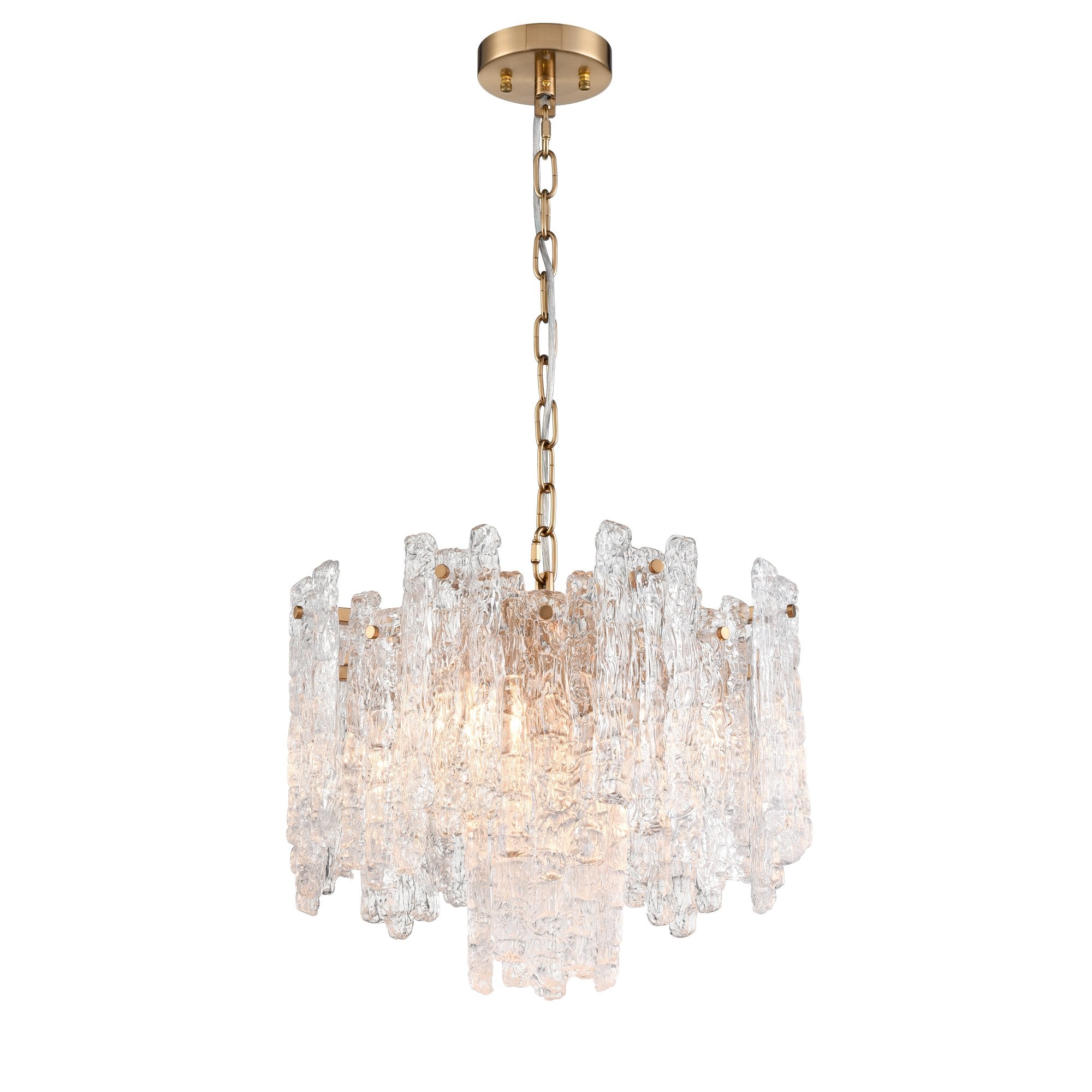 Franklite Icicle 5 Light Pendant - Aged Brass