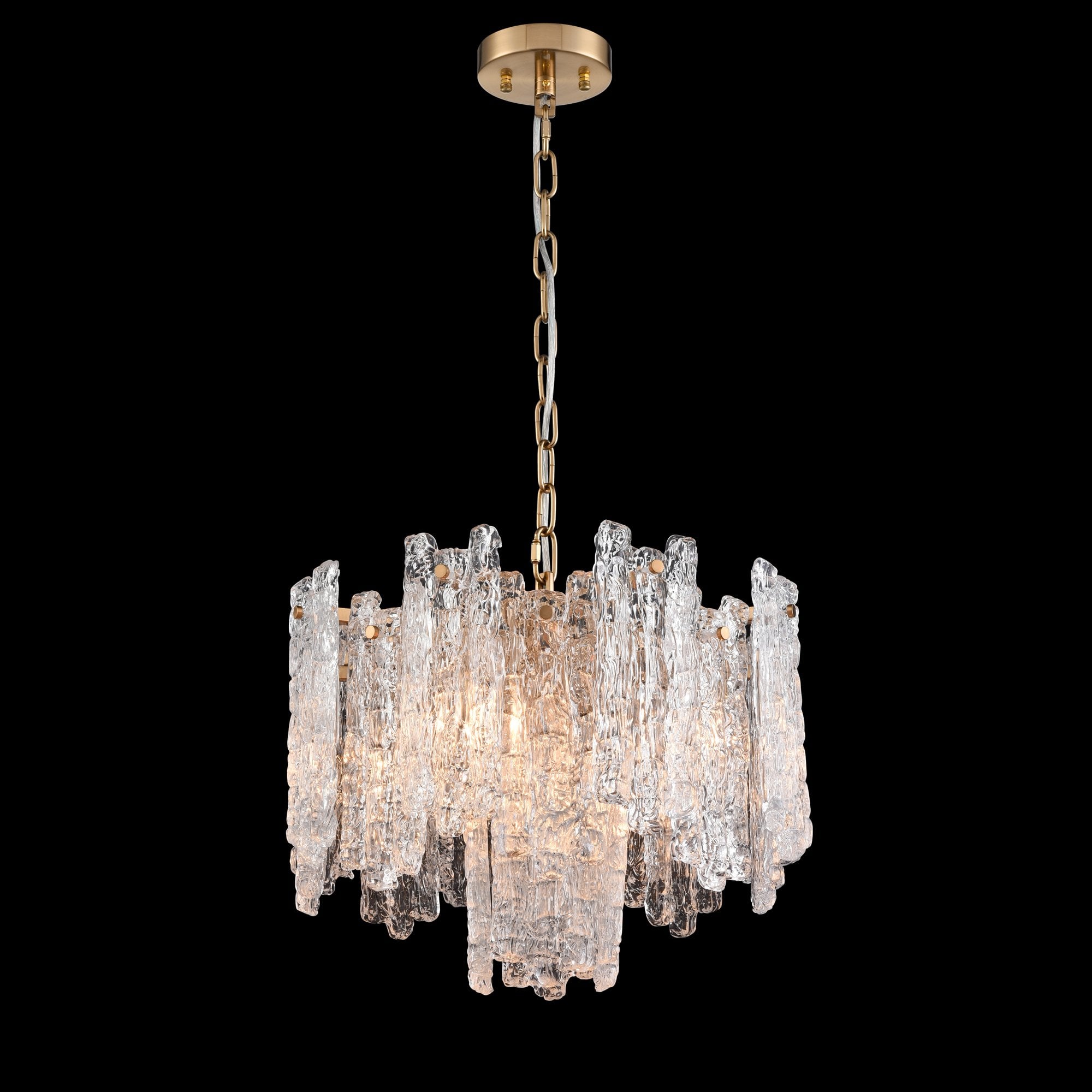 Franklite Icicle 5 Light Pendant - Aged Brass