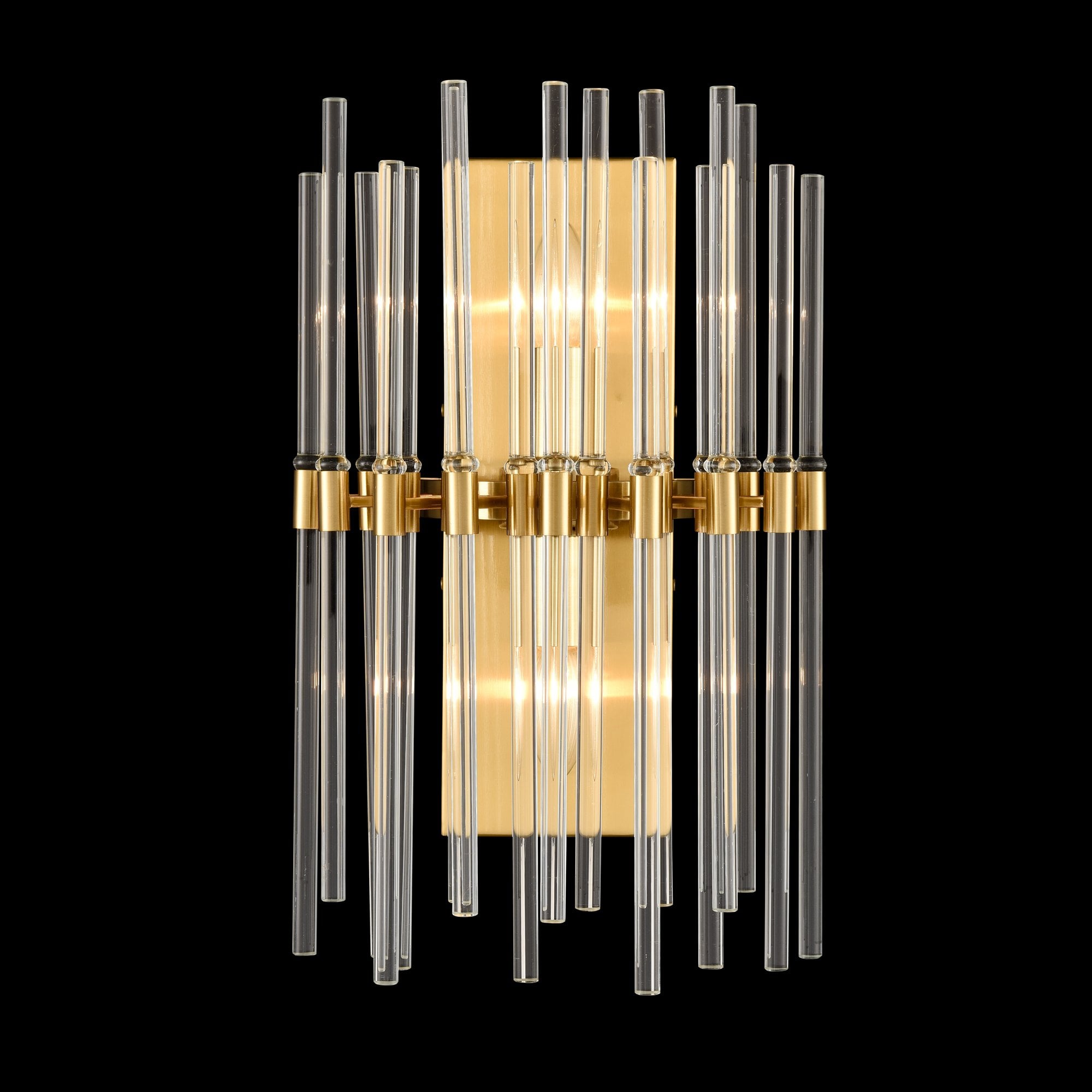 Franklite Celestial 2 Light Wall Light - Aged Brass