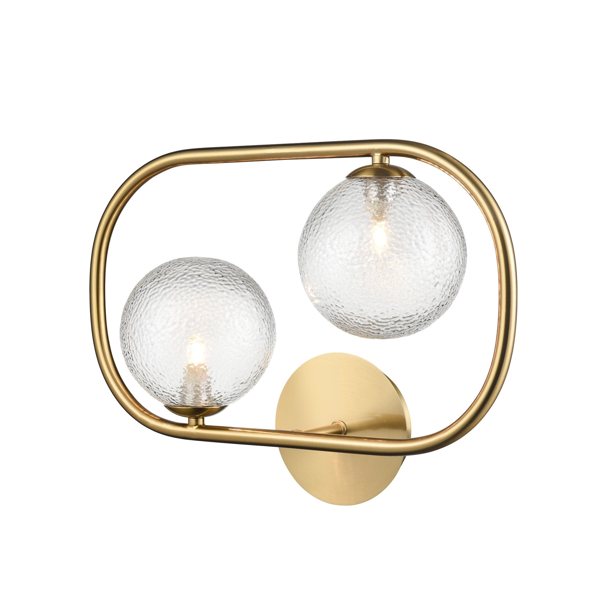 Franklite Trapeze 2 Light Wall Light - Aged Brass