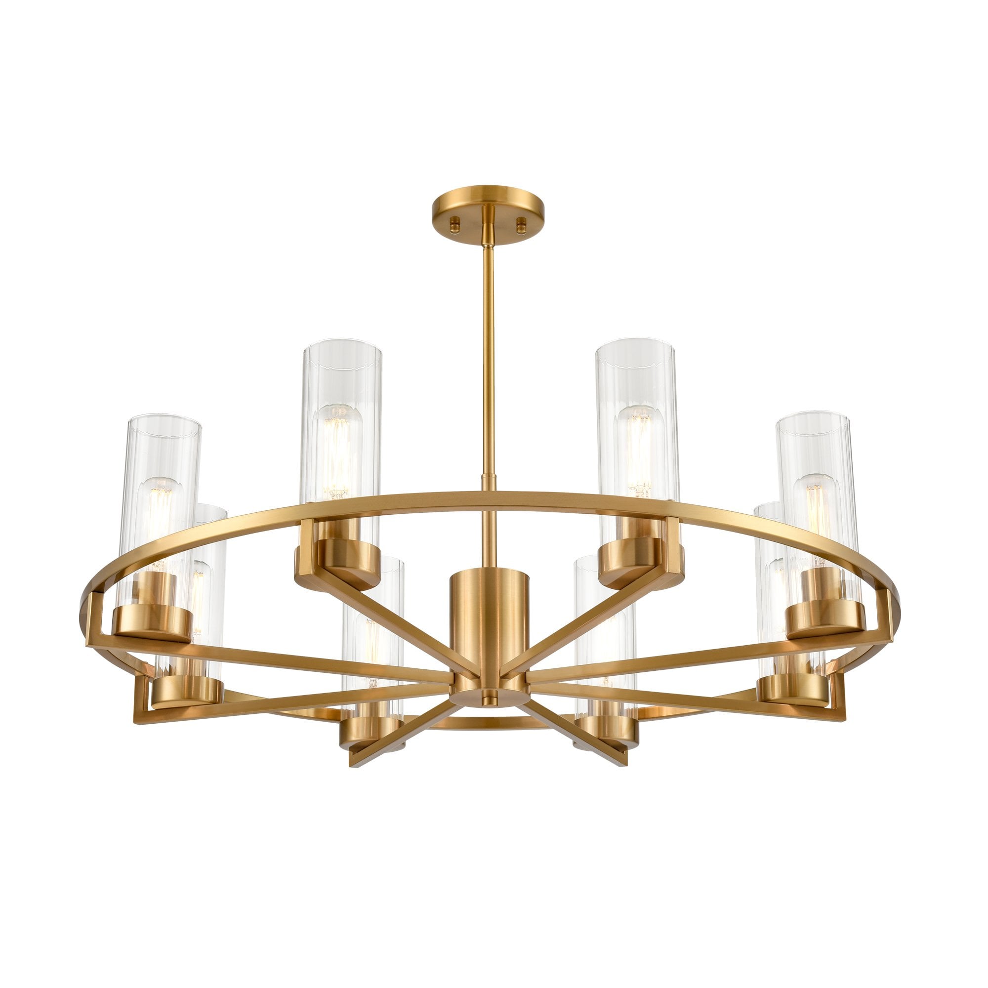Franklite Camelot 8 Light Pendant Chandelier - Aged Brass