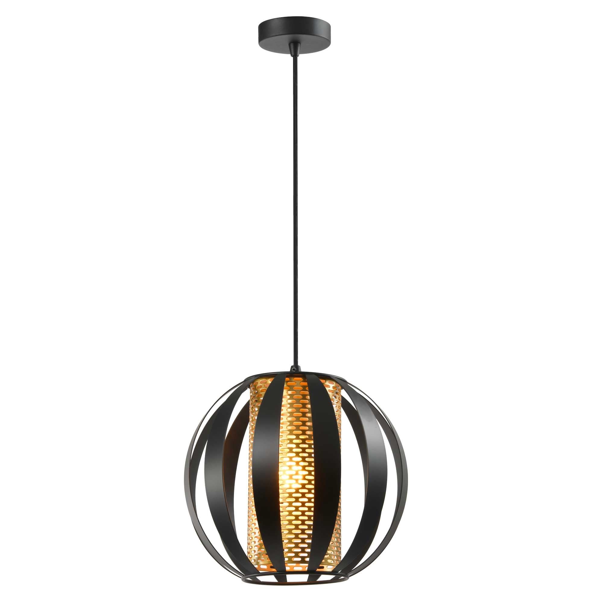 Franklite Flare 250mm Pendant / Flush Fitting - Gold & Matt Black