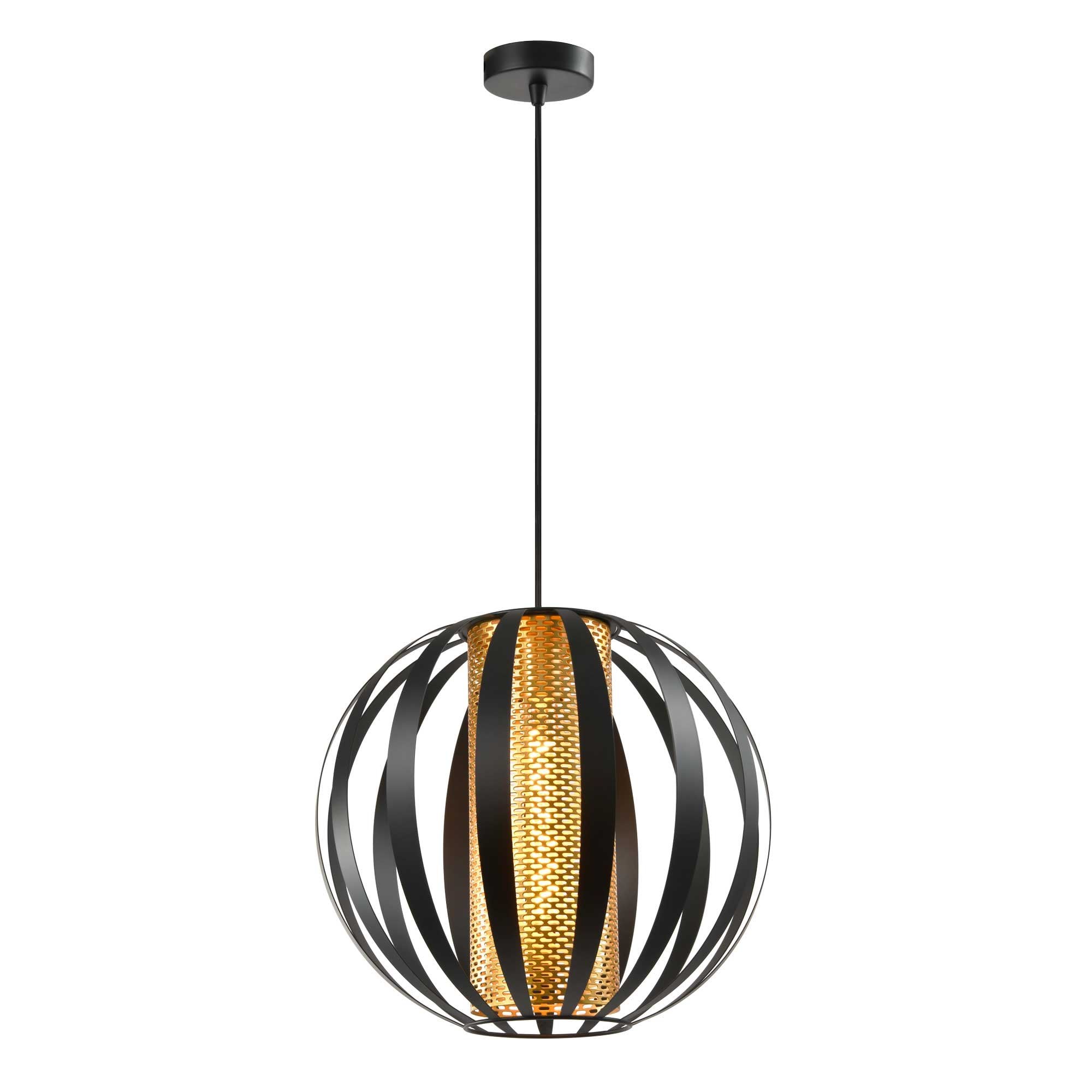 Franklite Flare 400mm Pendant / Flush Fitting - Gold & Matt Black