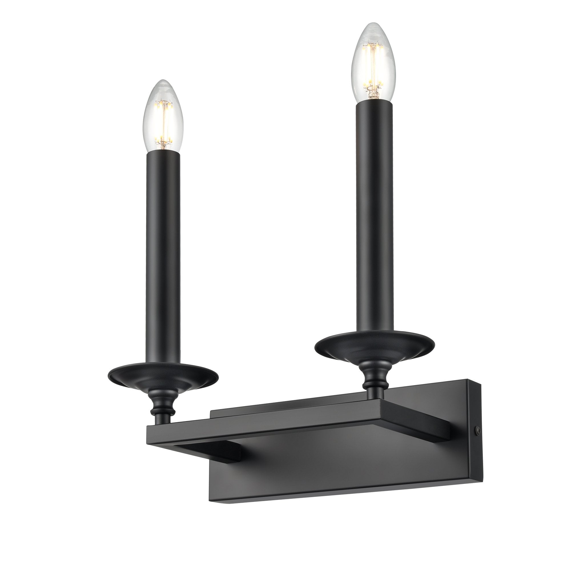 Franklite Tudor 2 Light Wall Light - Matt Black