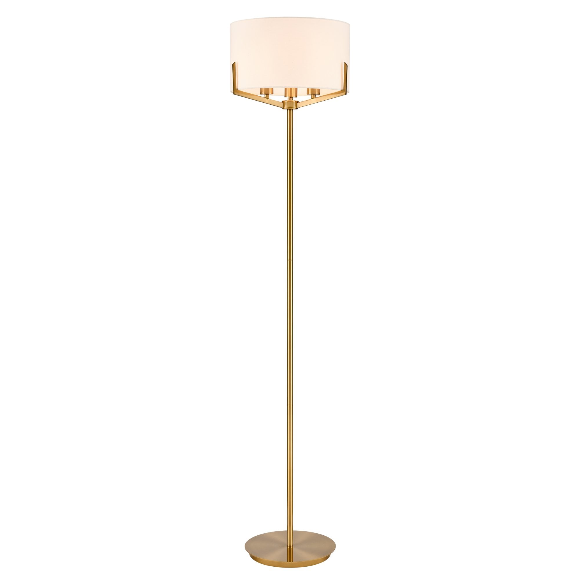Franklite Clifton Floor Lamp - Aged Brass & Cream