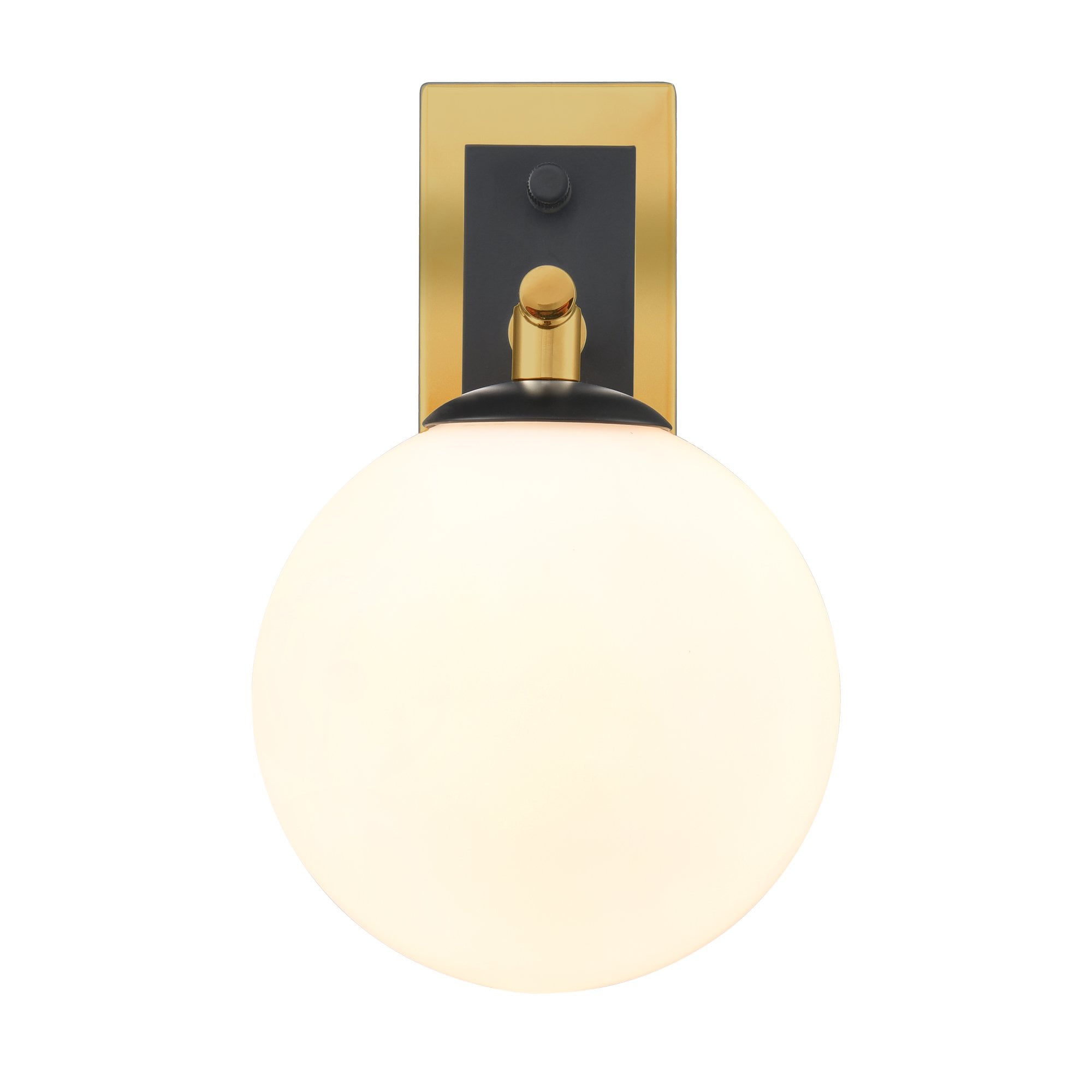Franklite Stellar IP44 Wall Light - Aged Brass & Matt Opal Glass