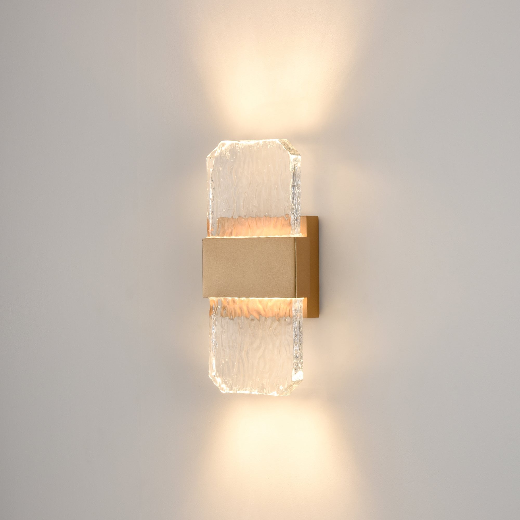 Franklite Frost Small LED Wall Light - Aged Brass