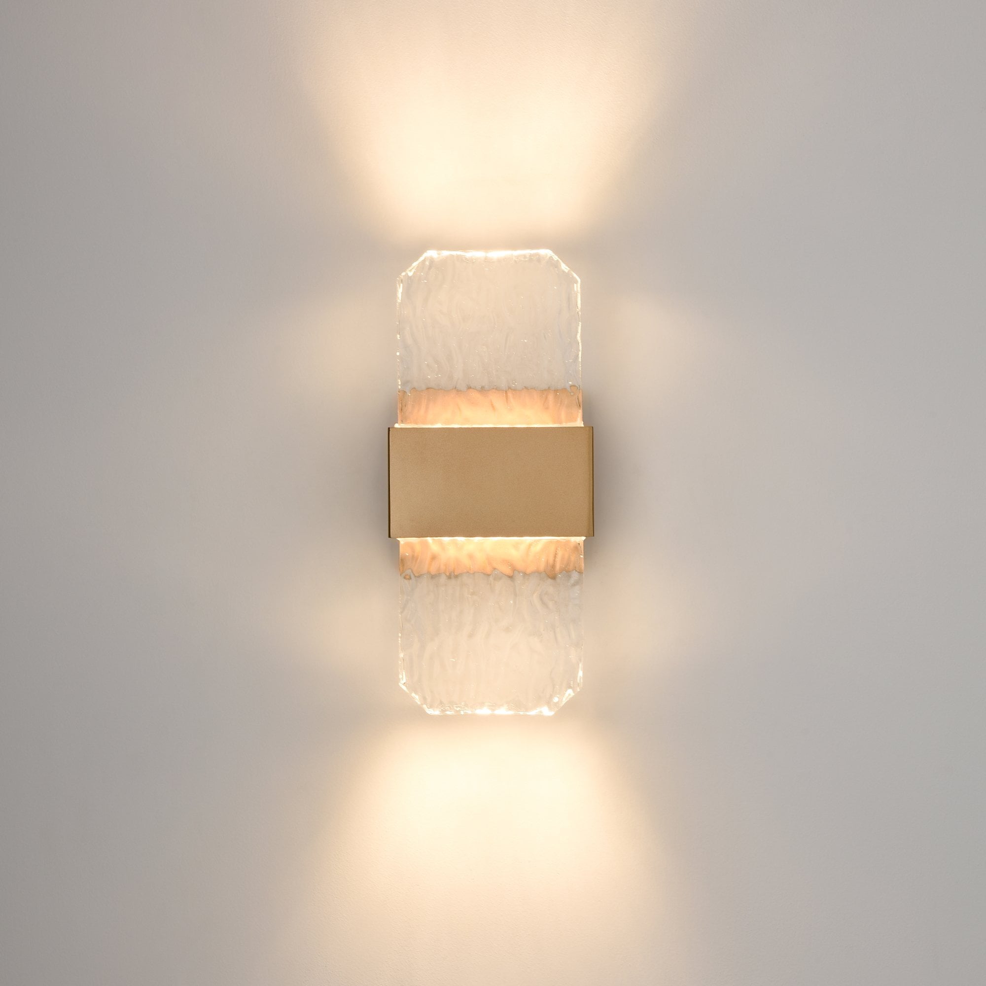 Franklite Frost Small LED Wall Light - Aged Brass