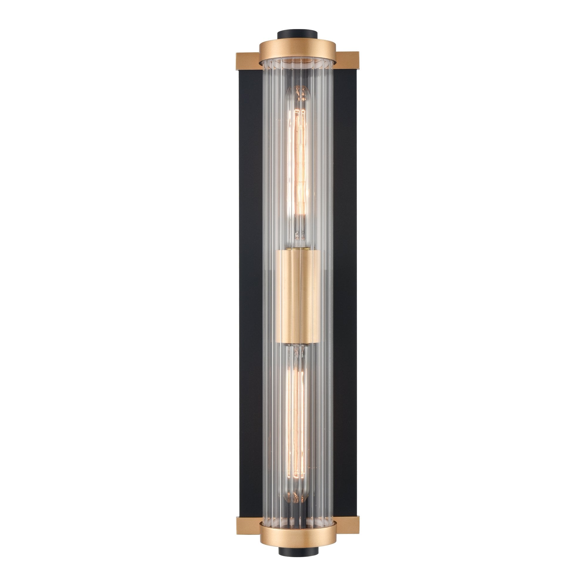 Franklite Charleston Large Wall Light - Matt Black & Aged Brass